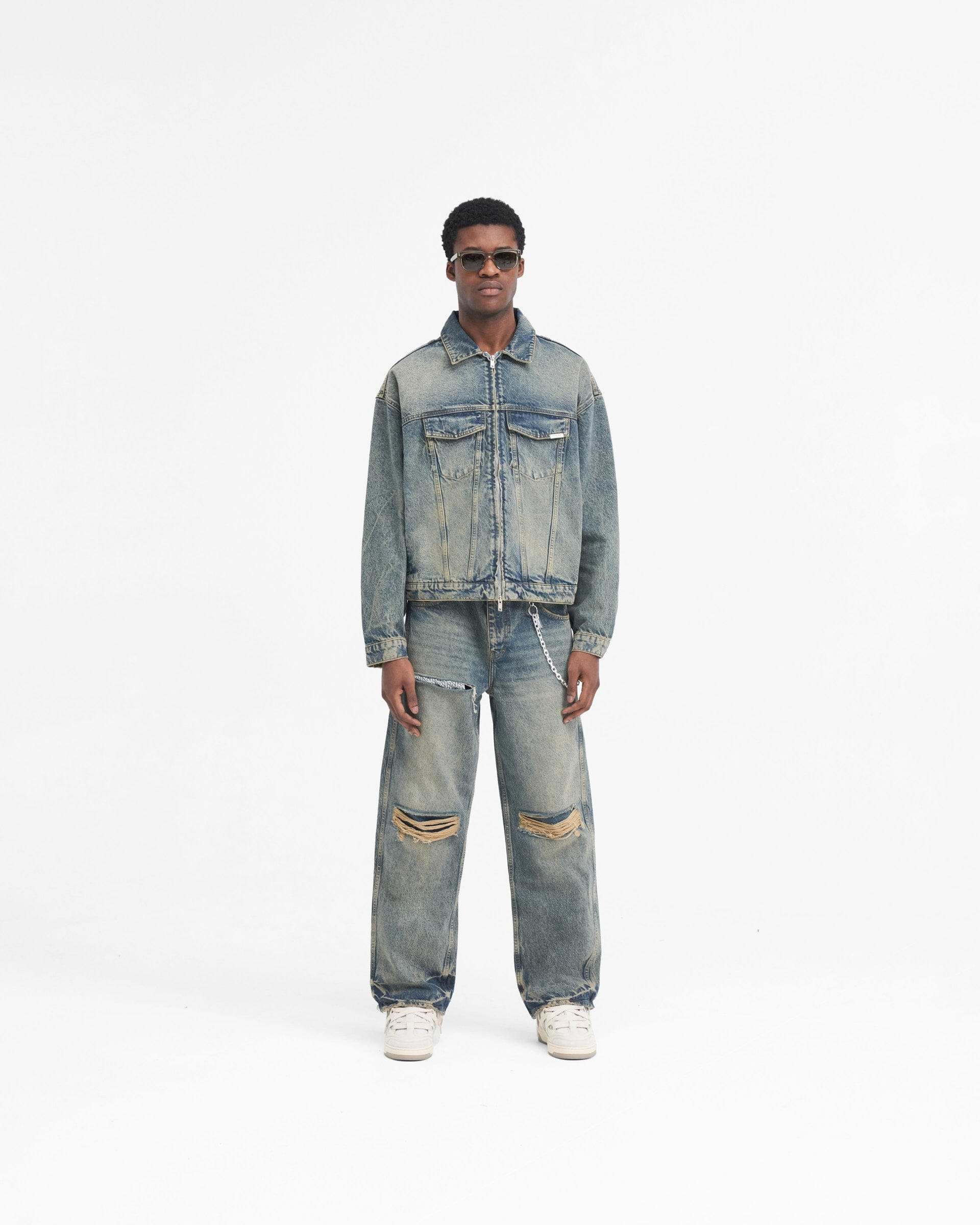 R4 Denim Jacket | Blue Cream | REPRESENT R4 Denim Jacket | Blue Cream | REPRESENT
