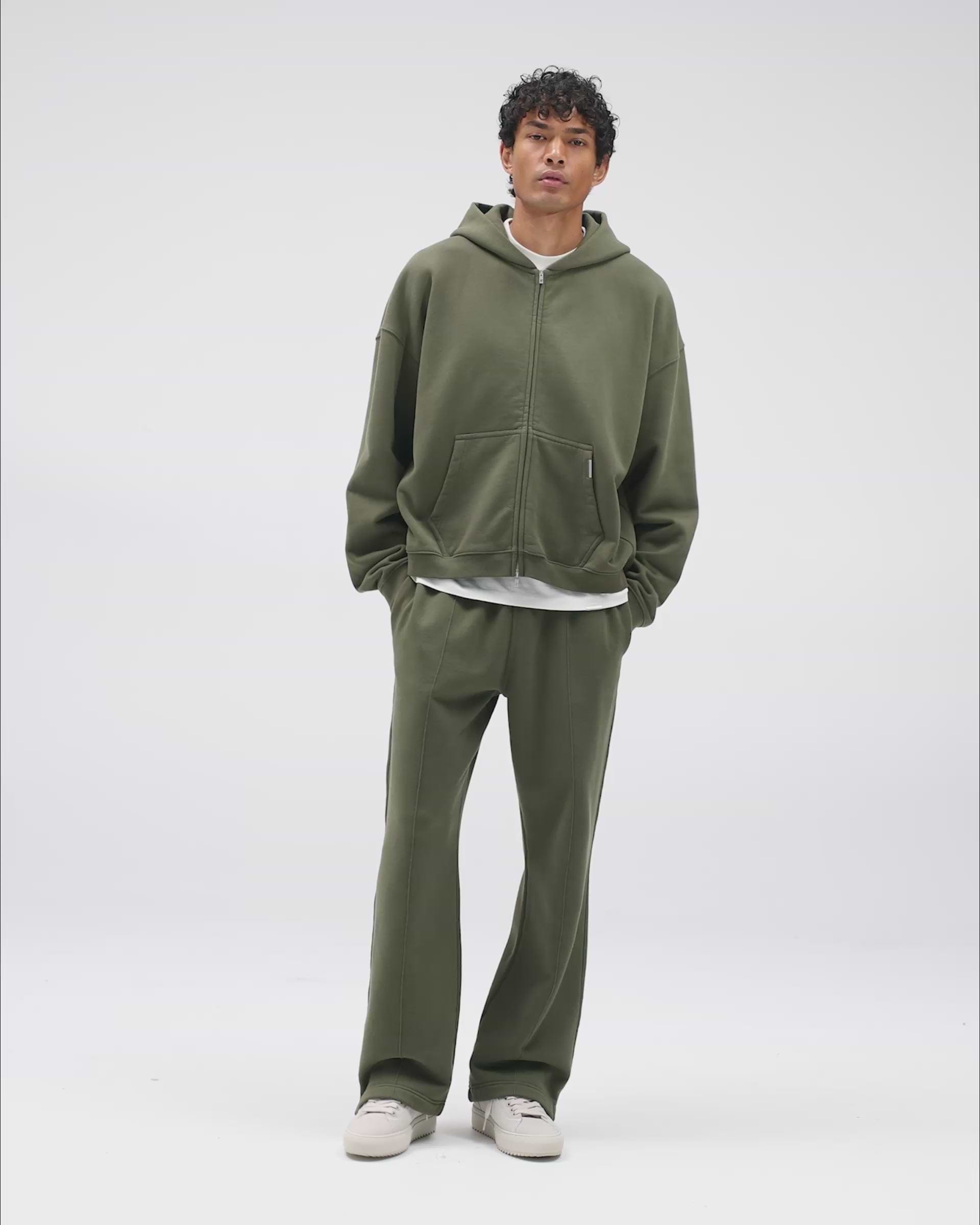Army Green Initial Zip Hoodie | Mens Hoodies | REPRESENT