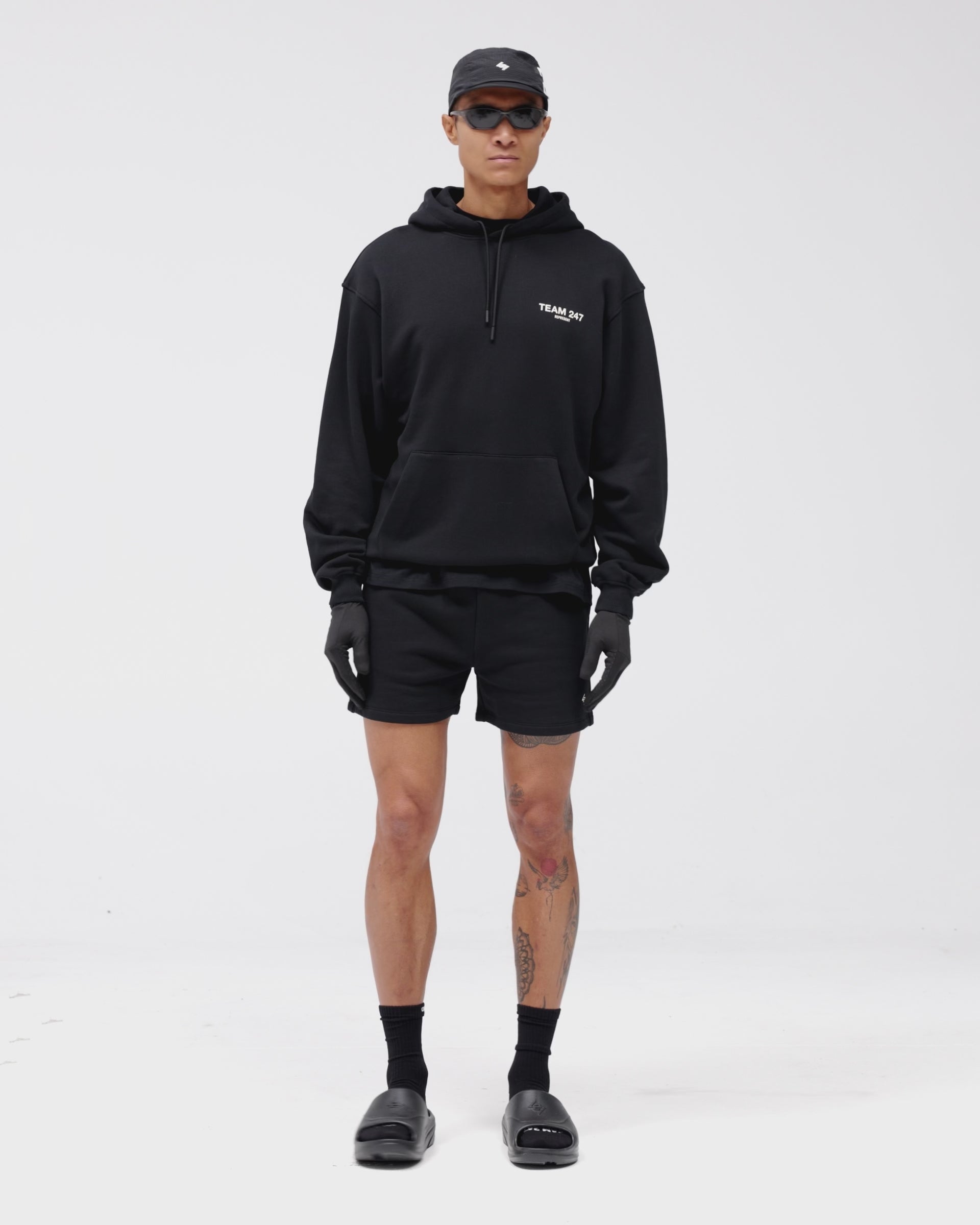 Jet Black Team 247 Oversized Hoodie | Gym Hoodie | REPRESENT