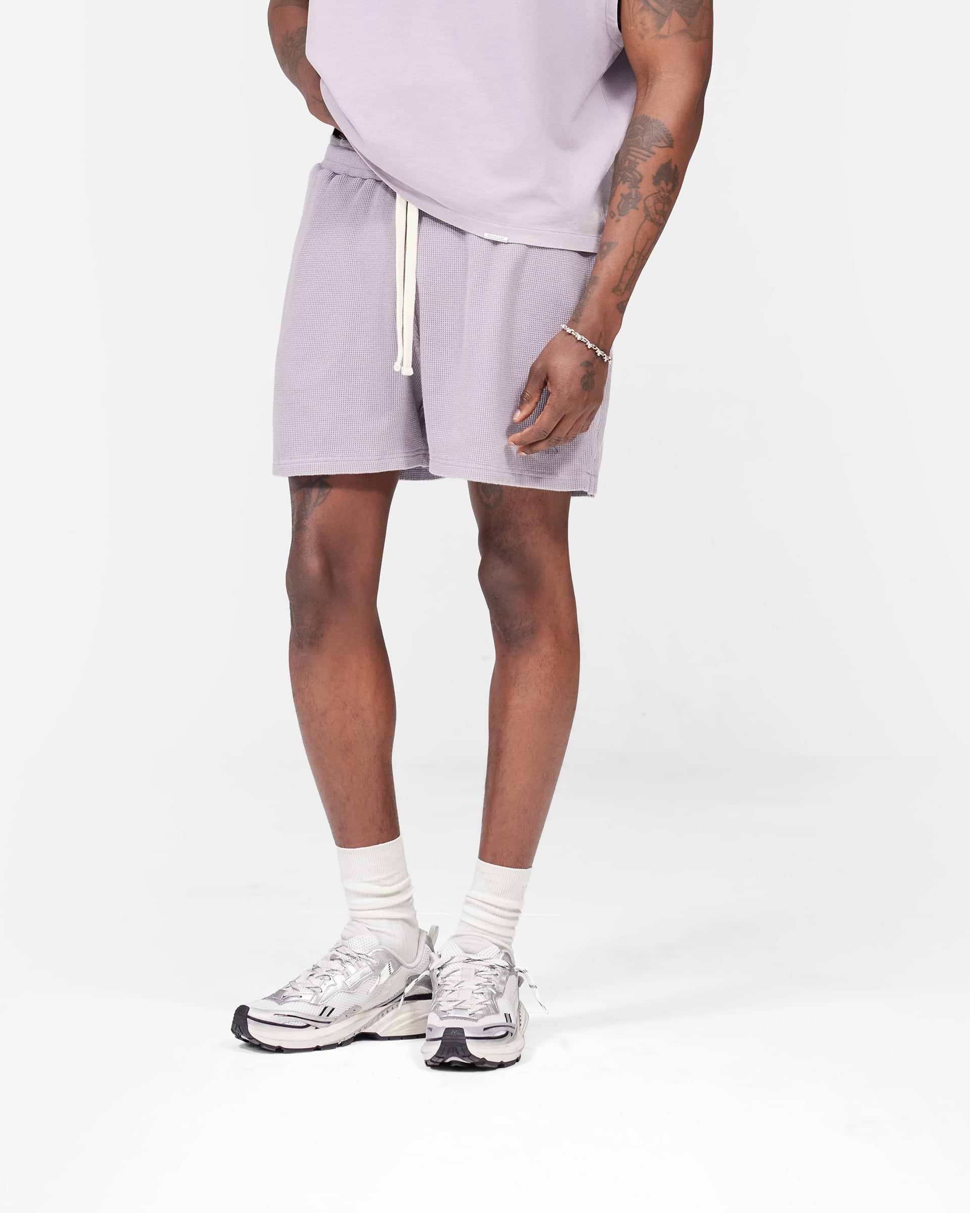 Initial Waffle Shorts- Mist