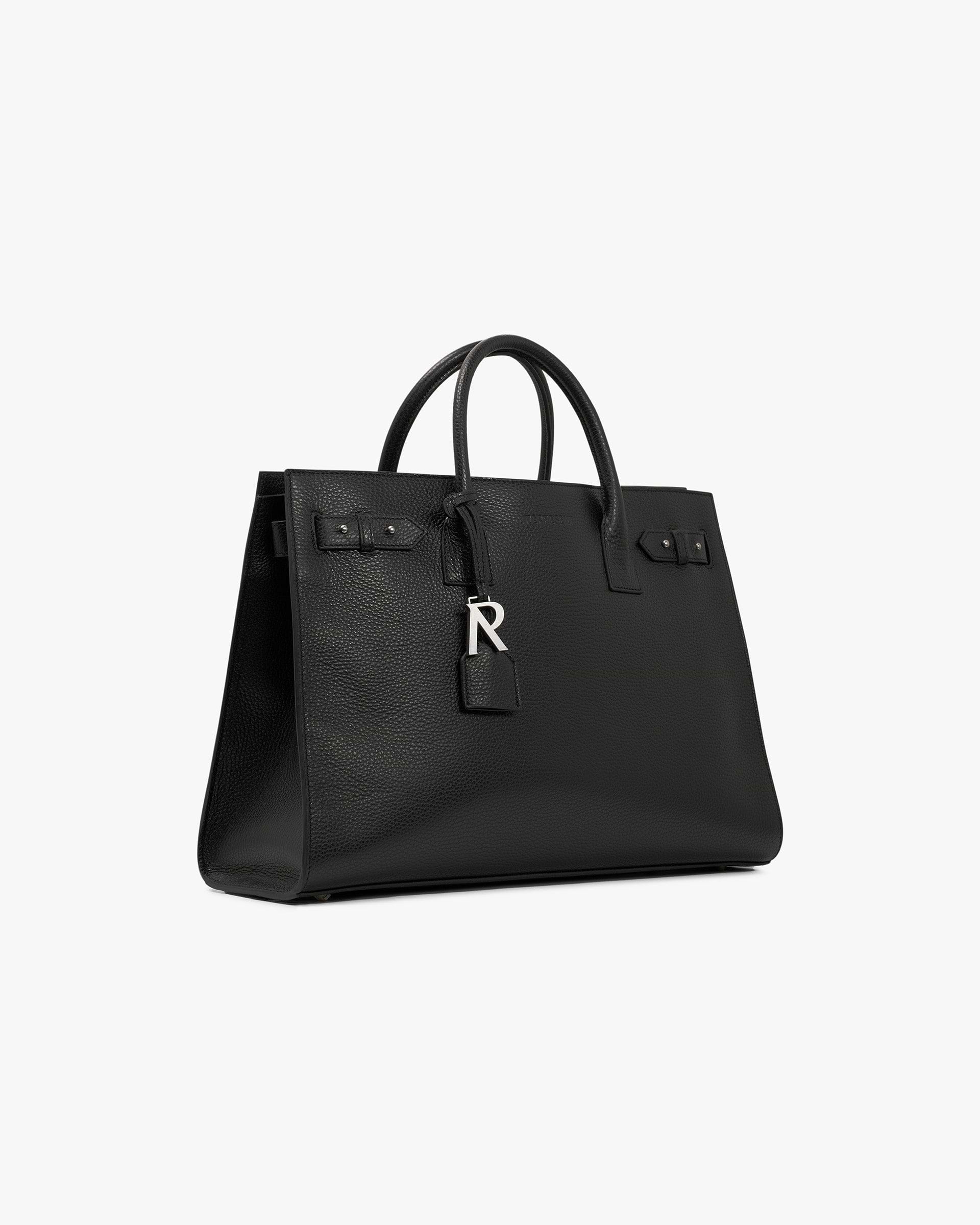 Leather Tote Bag - Textured Black