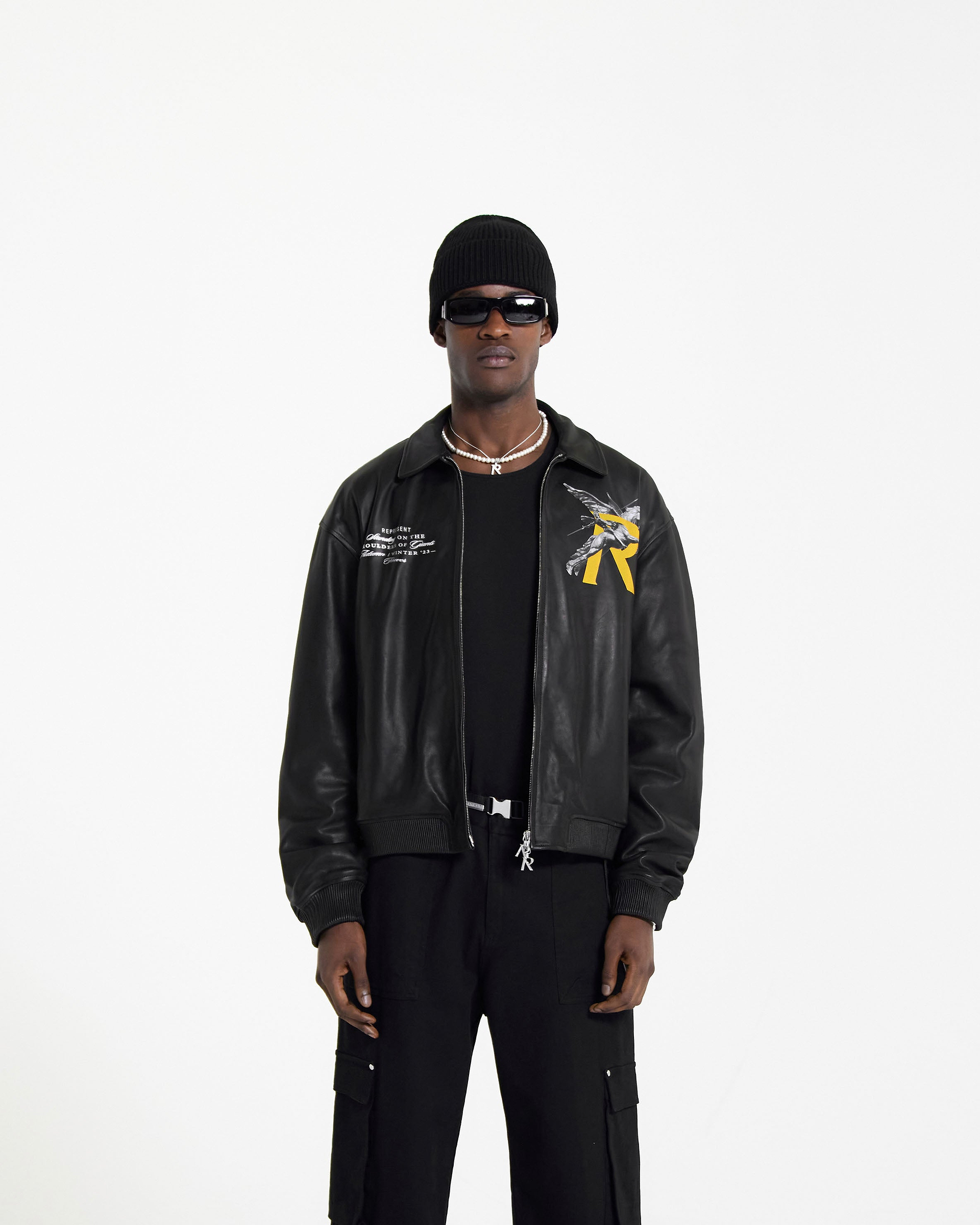 Giants Leather Jacket - Black