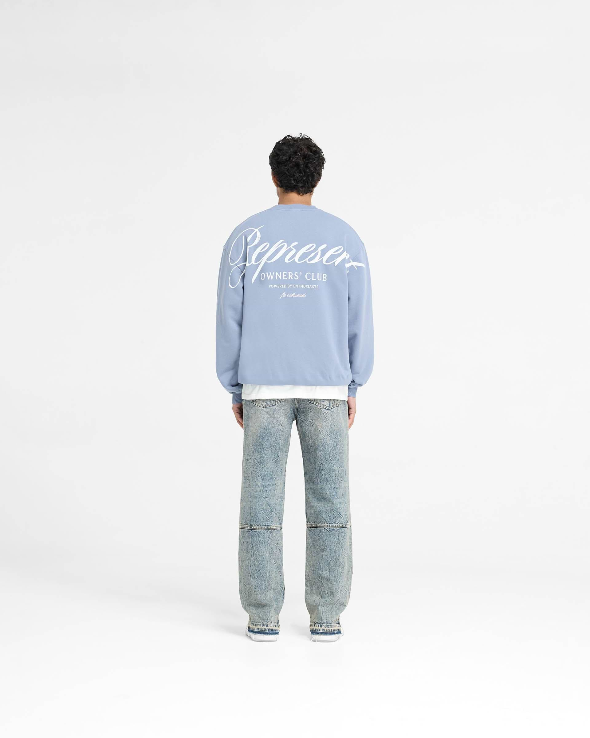 Represent Owners Club Script Sweater - Dusty Blue