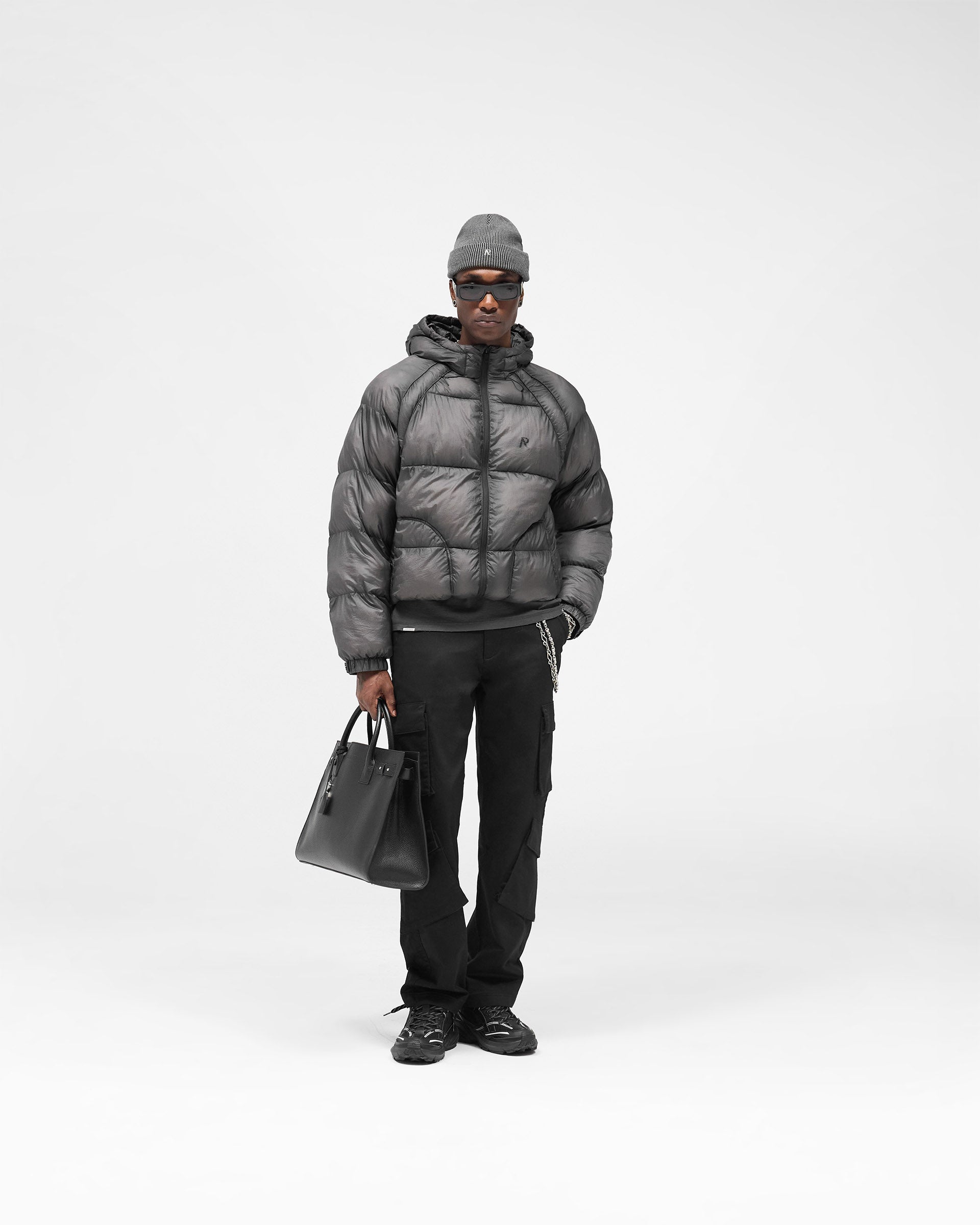 ✨REPRESENT Washed Puffer Jacket ダウンジャケット Translucent Black Hooded Puffer | Puffer Jackets | REPRESENT