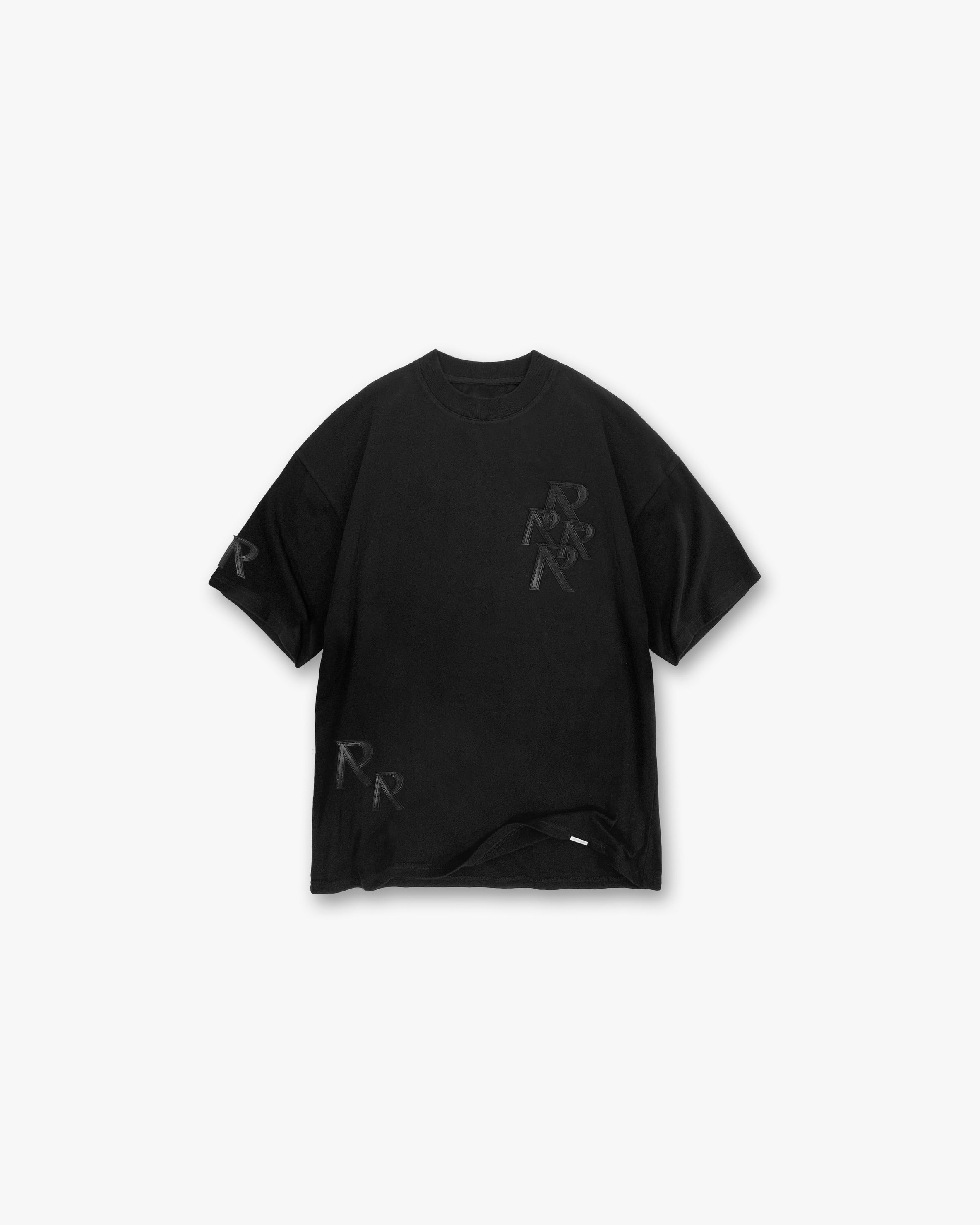 Applique Initial T-Shirt - Off Black