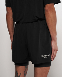 Team 247 2-In-1 Shorts - Black