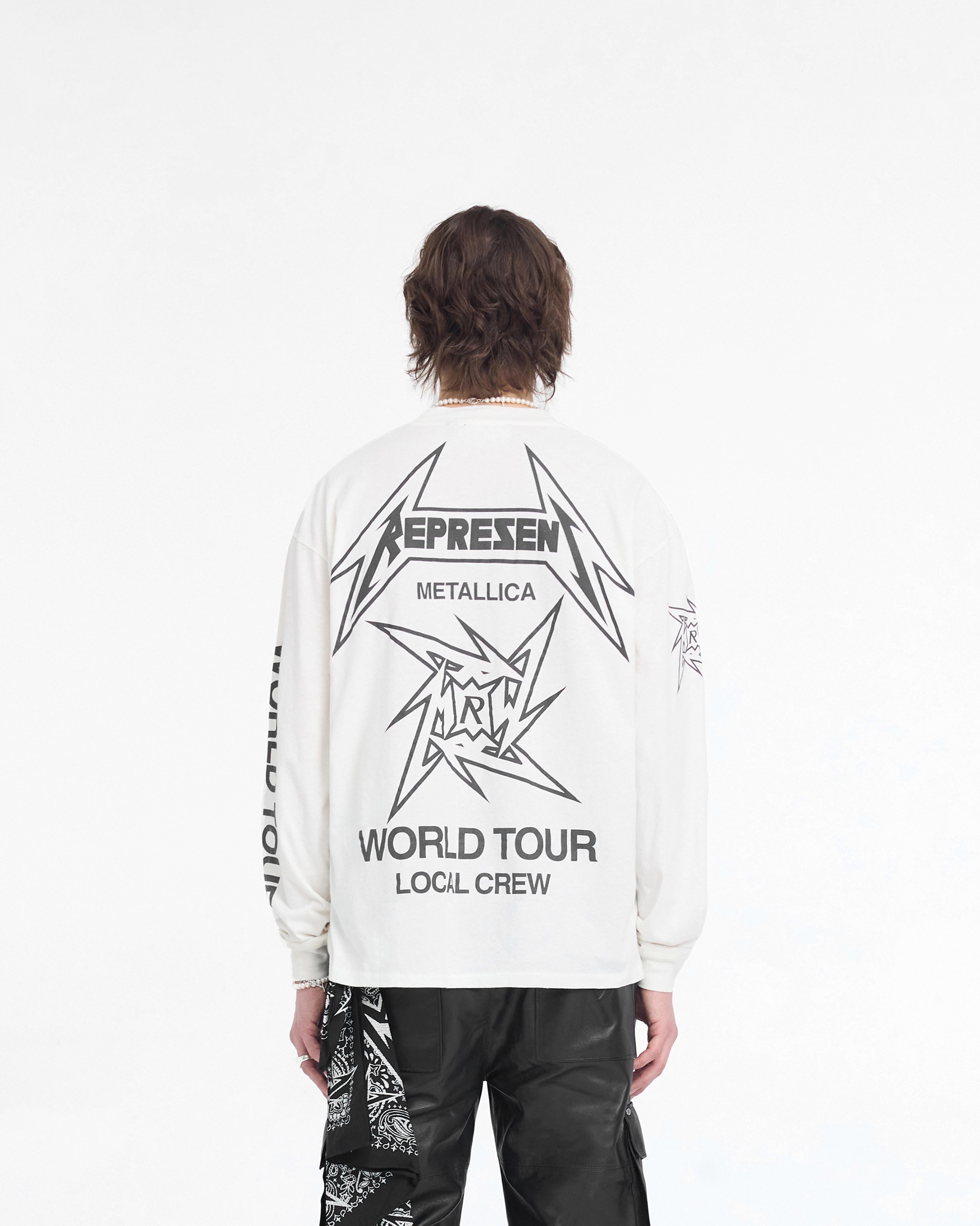 REPRESENT T-シャツ XL Metallica Local Crew Long Sleeve T-Shirt | Flat White