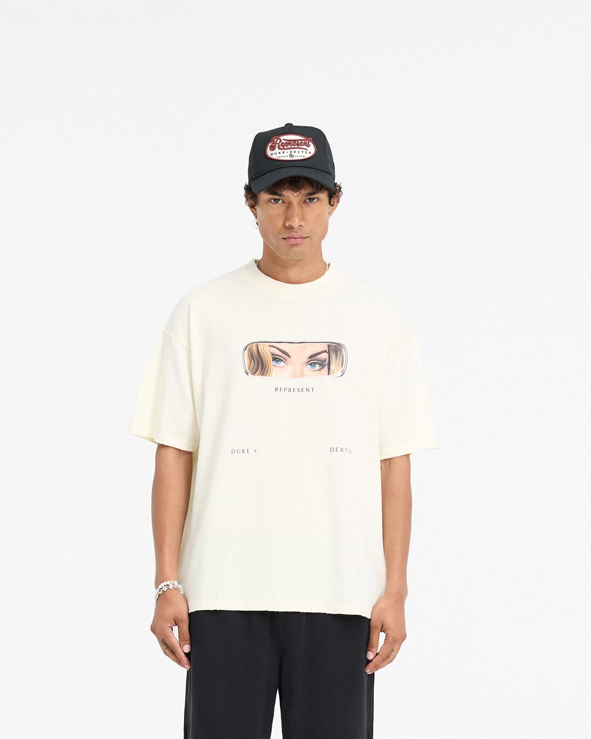 Tシャツ・カットソー REPRESENT Represent X Duke + Dexter Rearview Mirror T-Shirt - Ecru