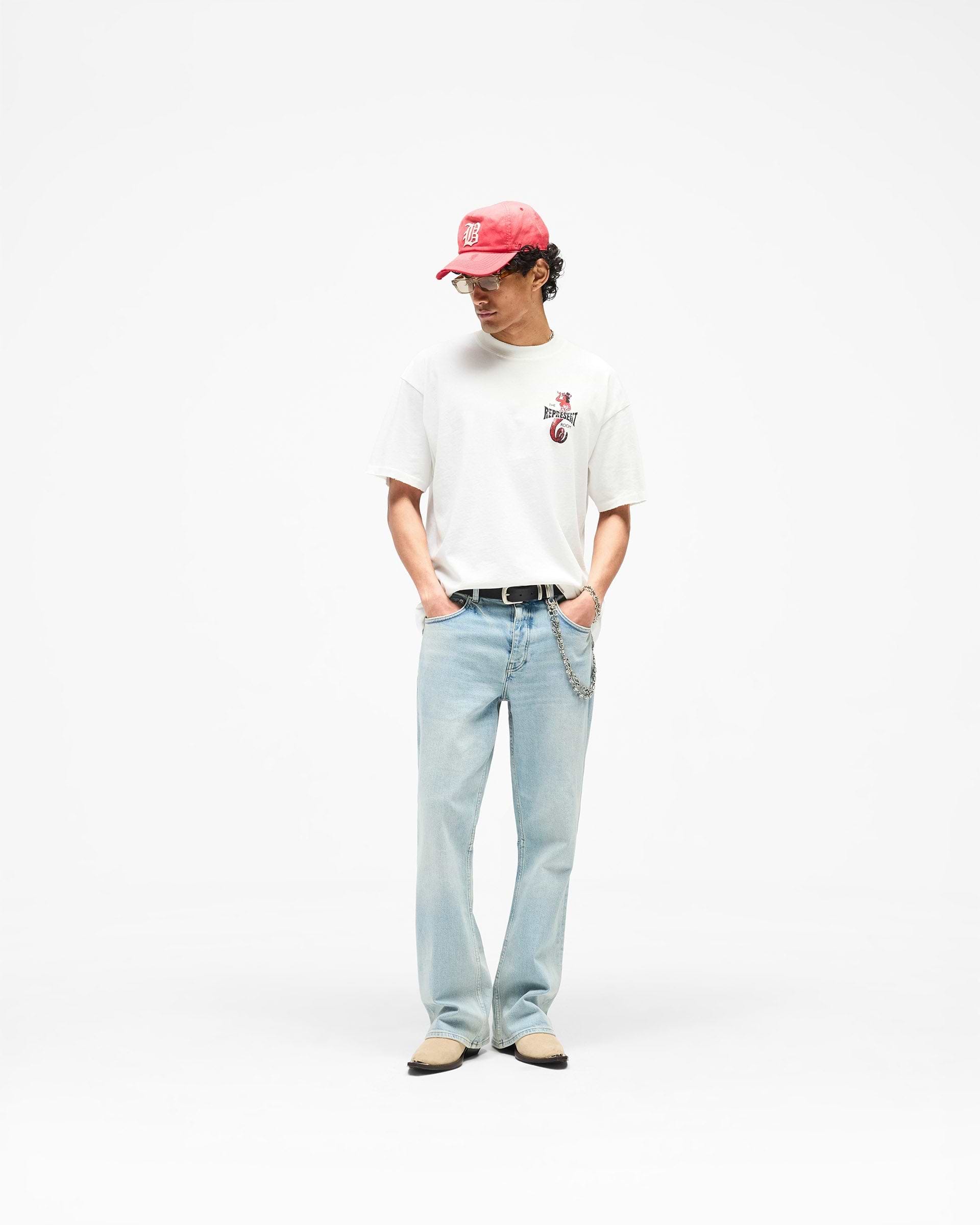 Viper Room Dice T-Shirt Flat White | Oversized Cotton Tee | REPRESENT