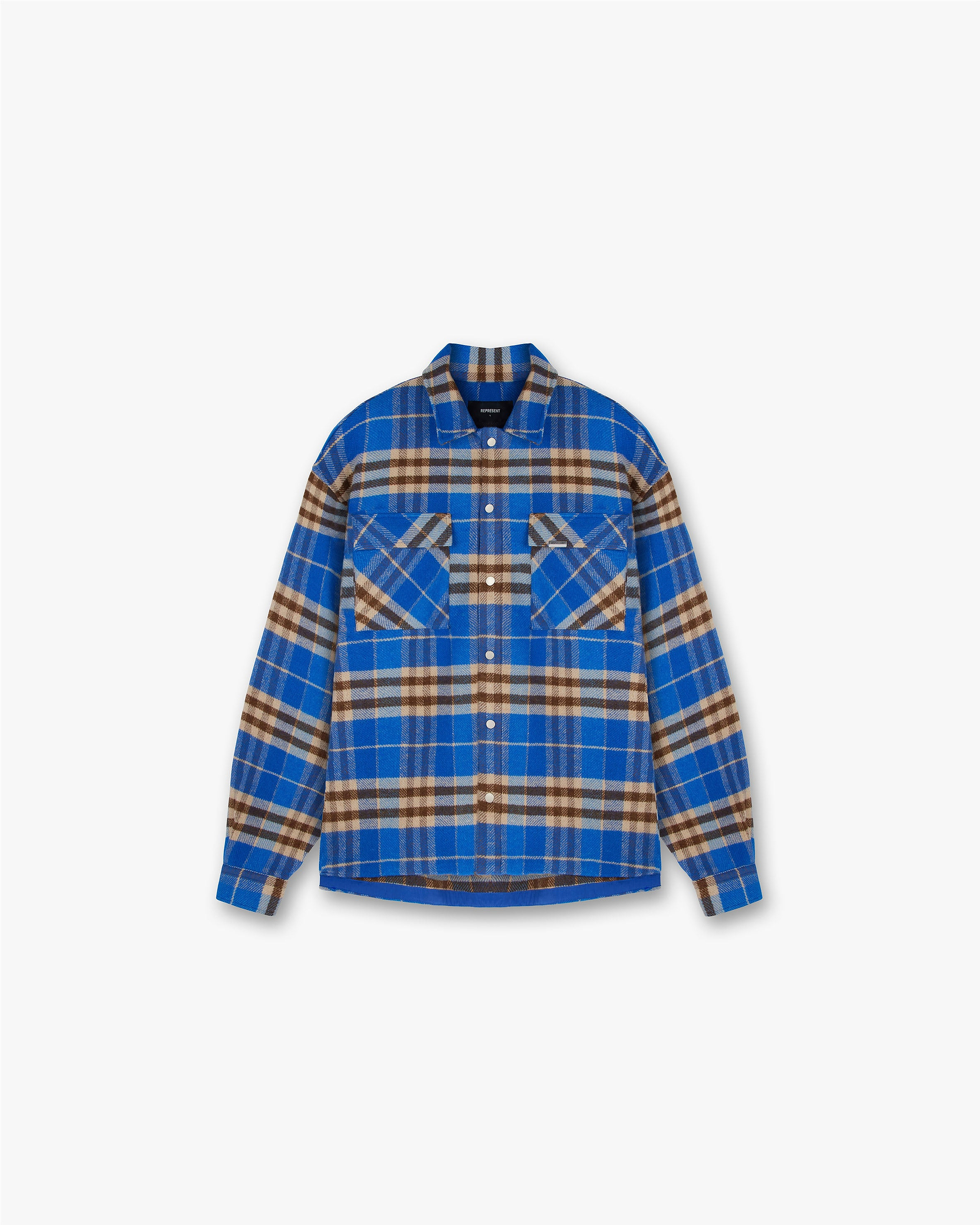 Heavyweight Initial Flannel Shirt - Cobalt