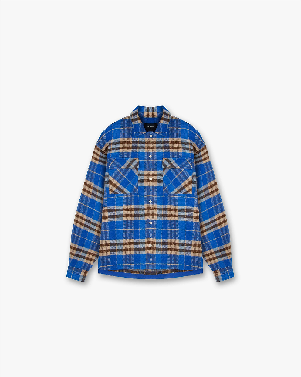 Heavyweight Initial Flannel Shirt - Cobalt