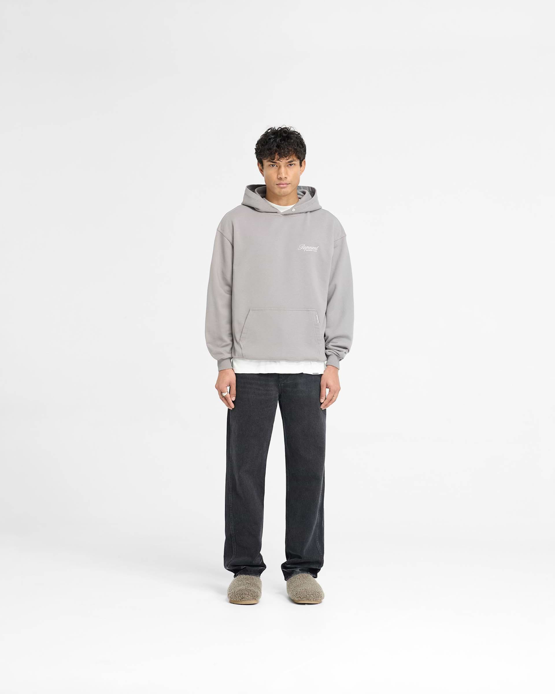 Represent Owners Club Script Hoodie | Slate | REPRESENT