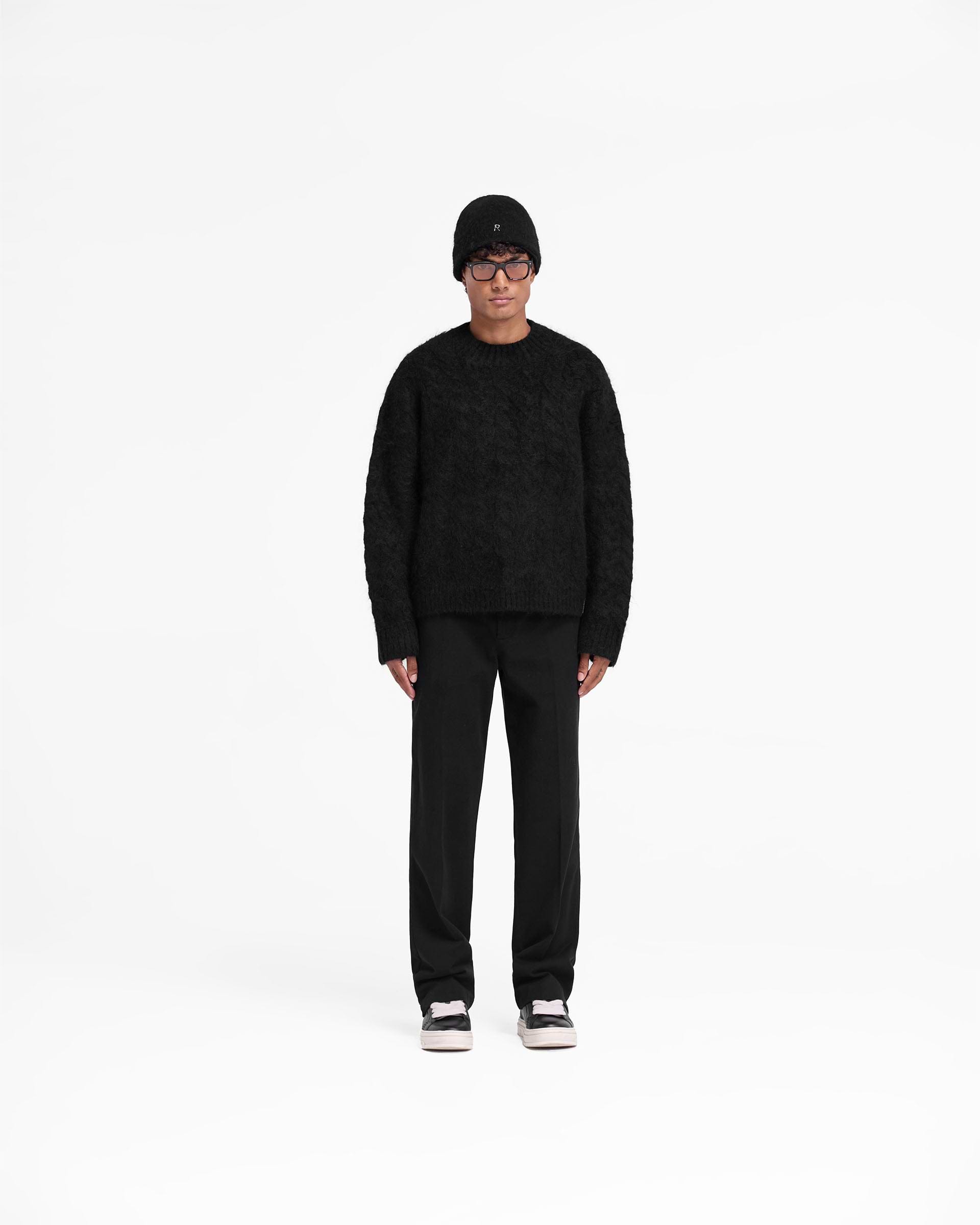 Cable Knit Sweater - Jet Black | REPRESENT Cable Knit Sweater - Jet Black | REPRESENT