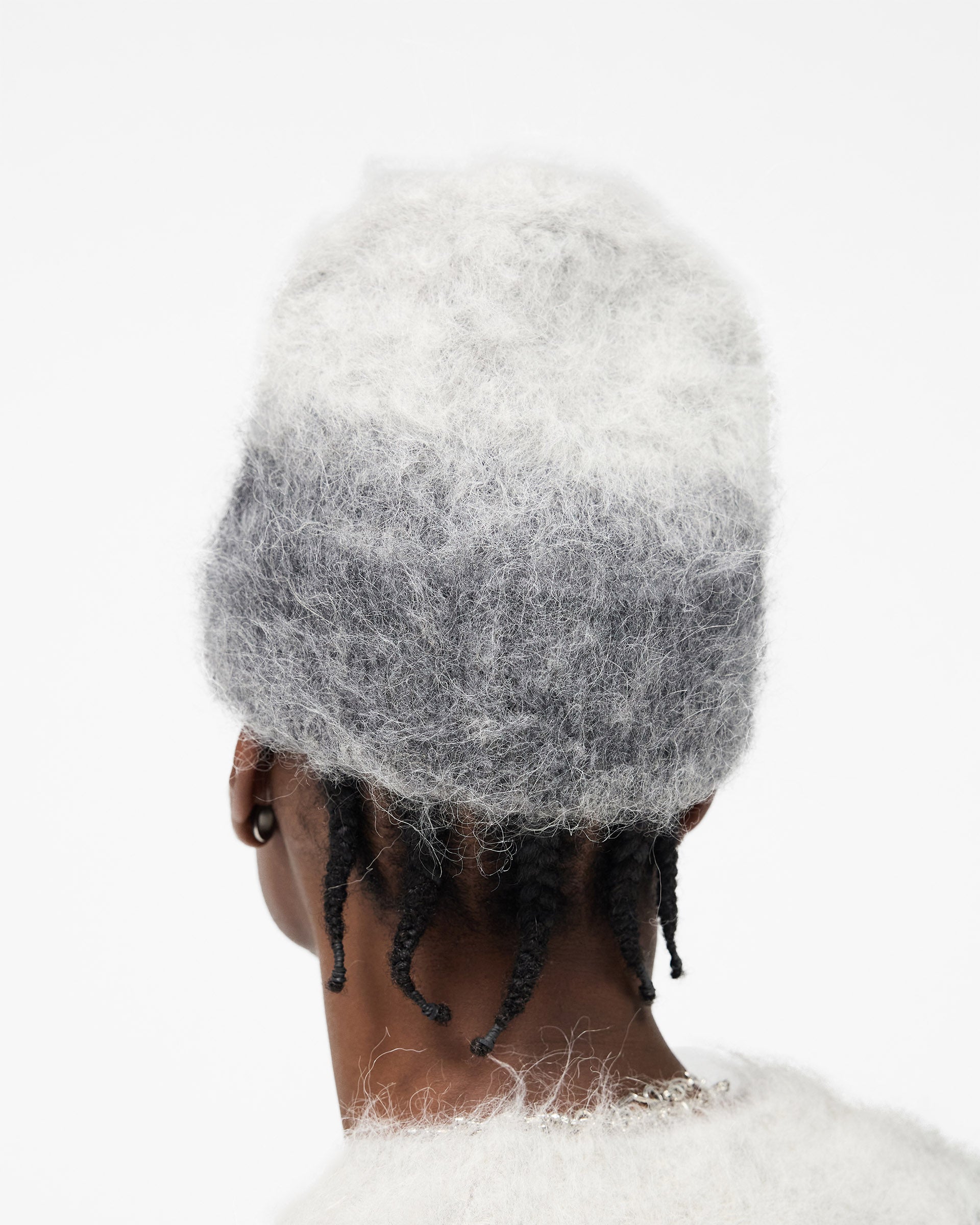 Ombre Knit Beanie - Light Grey