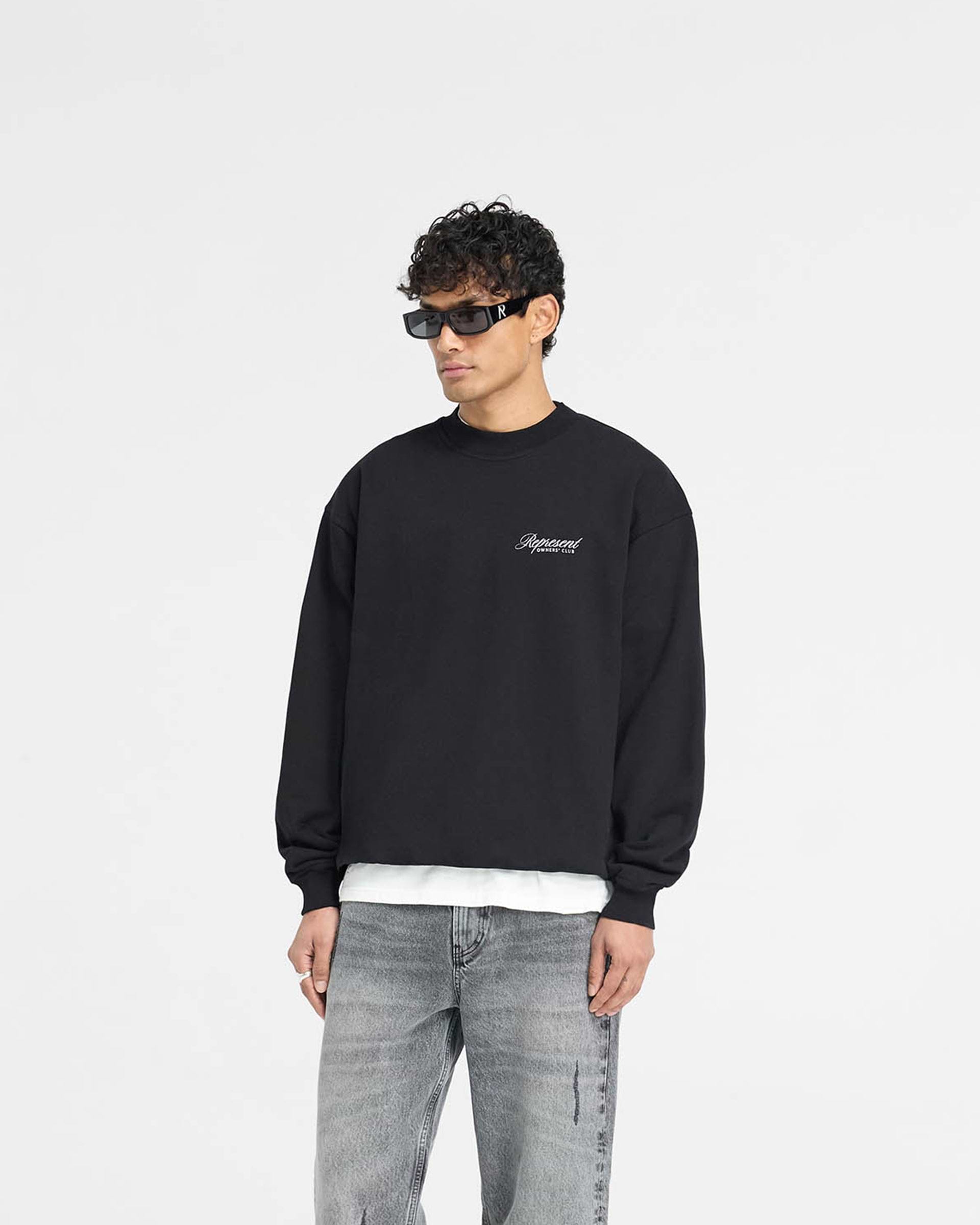 【REPRESENT】OWNERS CLUB SCRIPT スクリプト スウェット Represent Owners Club Script Sweater | Black | REPRESENT