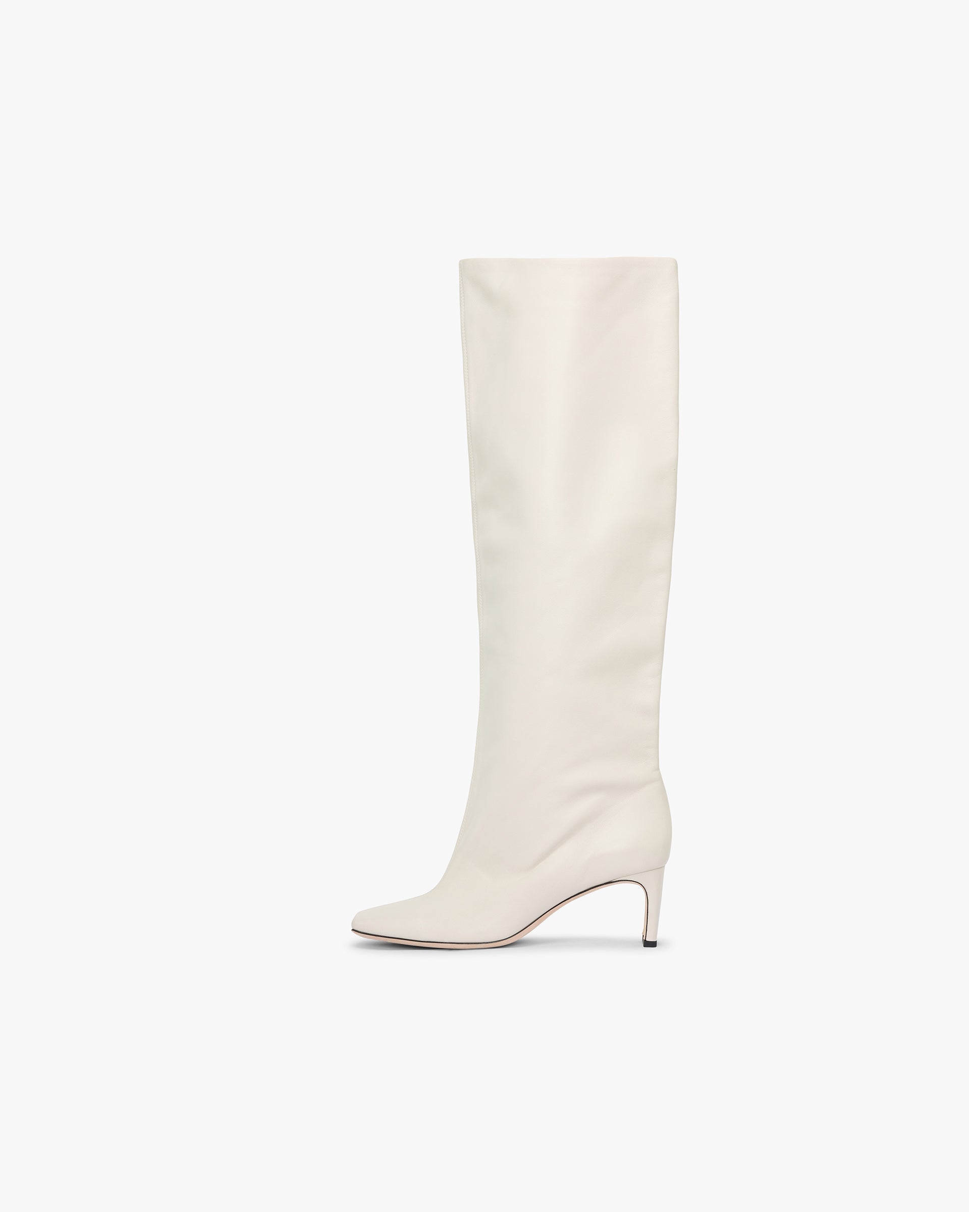 Square Toe Knee Boot - Ecru