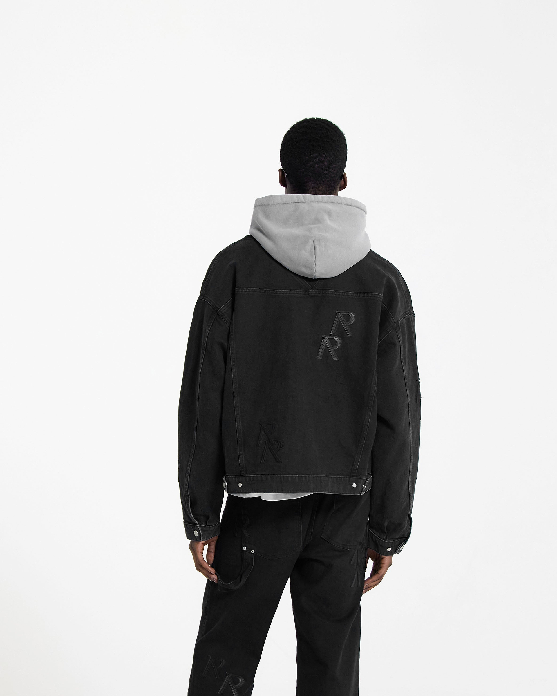 R4 Initial Denim Jacket - Off Black