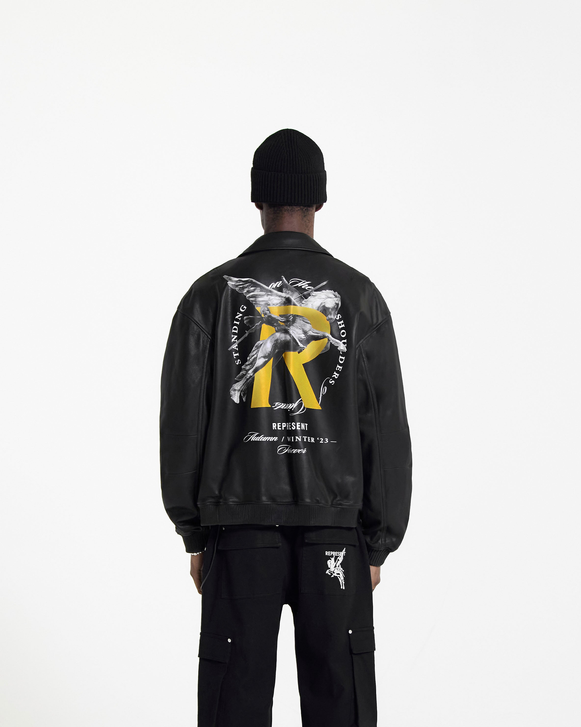 Giants Leather Jacket - Black
