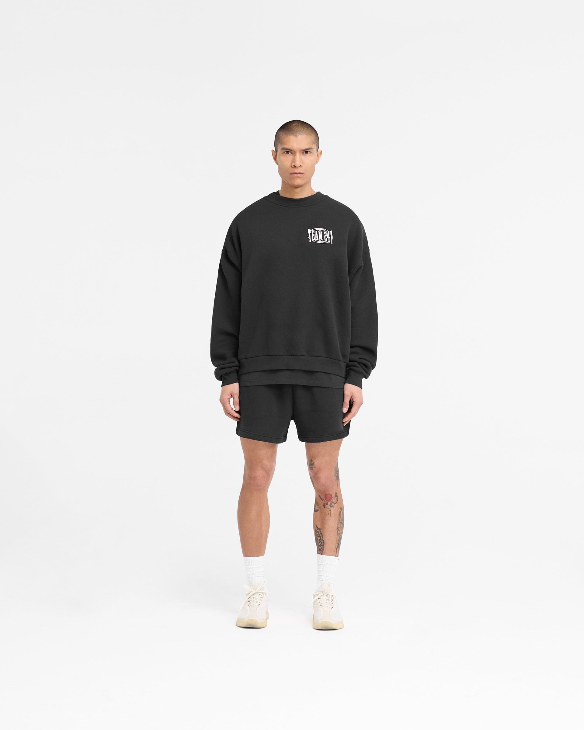 247 X Everlast Training Camp Boxy Sweater - Off Black
