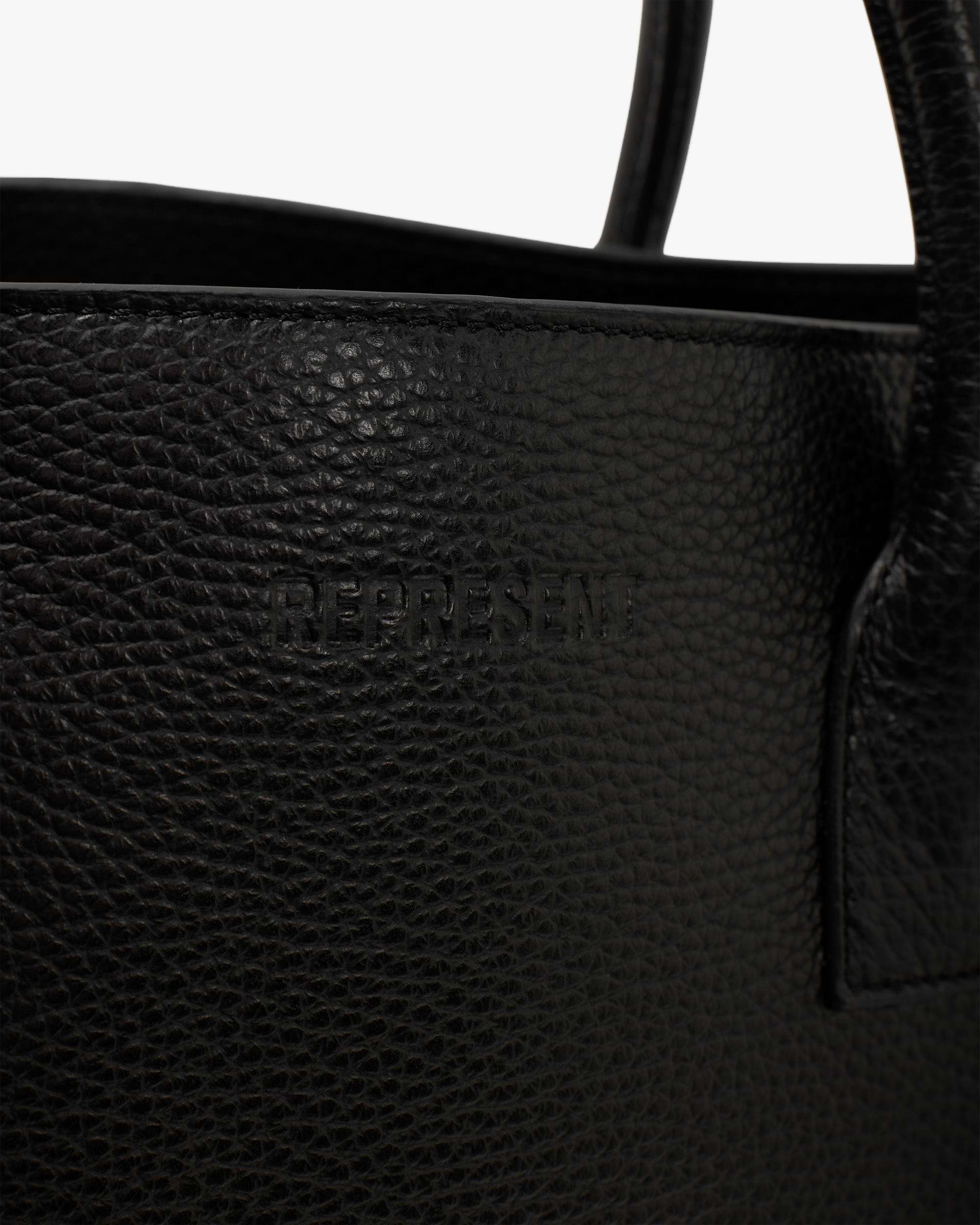 Leather Tote Bag - Textured Black