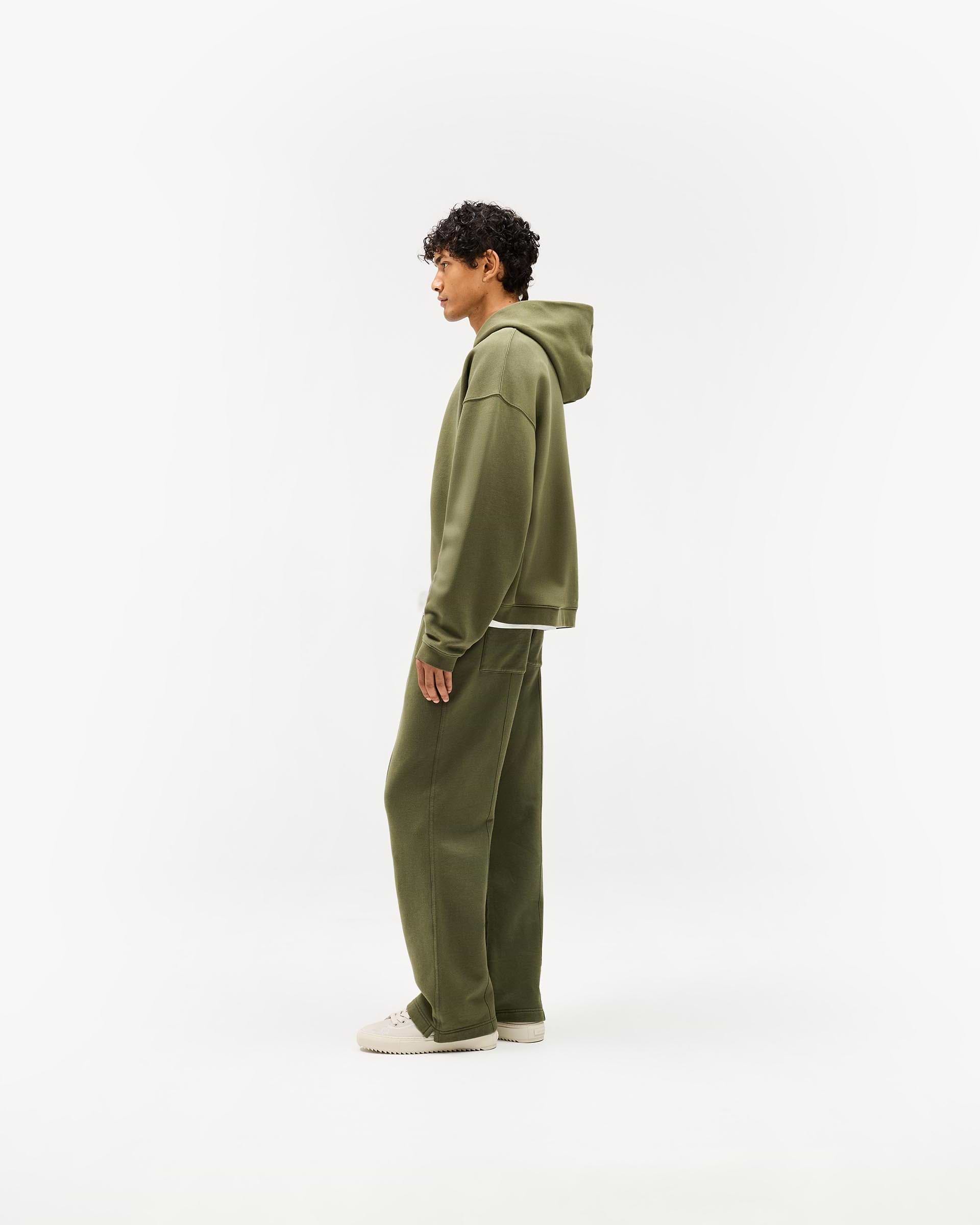 Army Green Initial Zip Hoodie | Mens Hoodies | REPRESENT