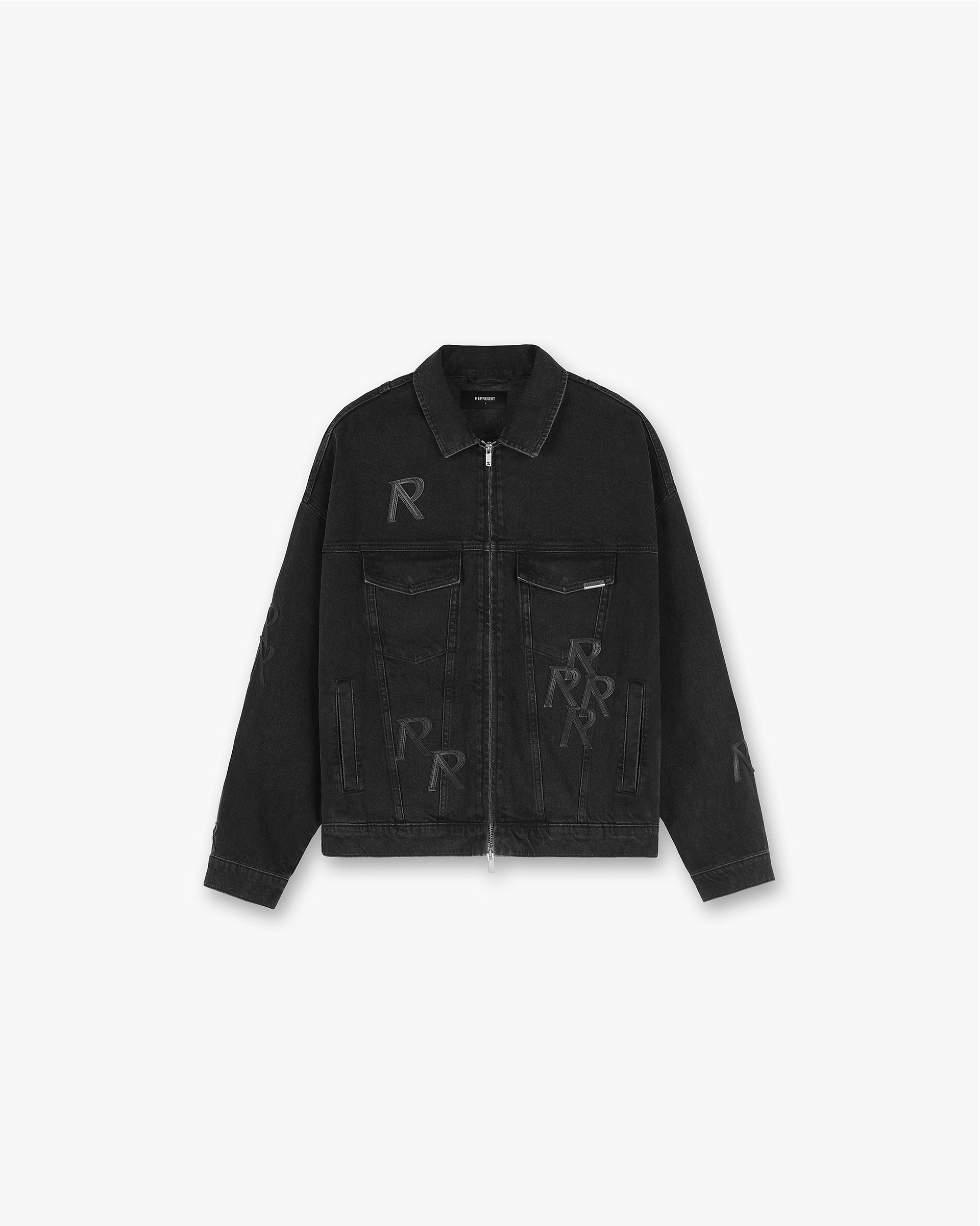 R4 Initial Denim Jacket - Off Black