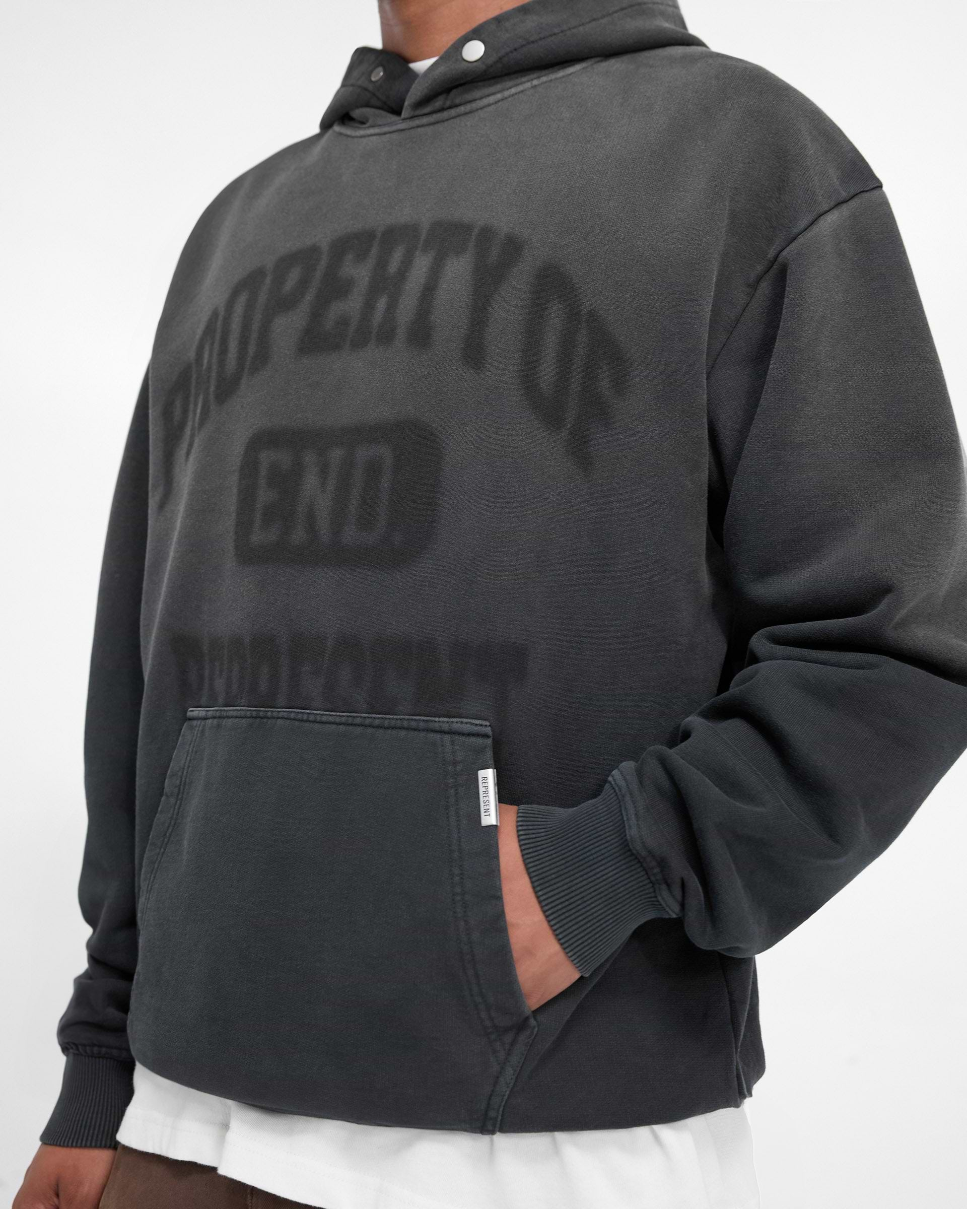 Represent X End Property Of Hoodie - Stained Black