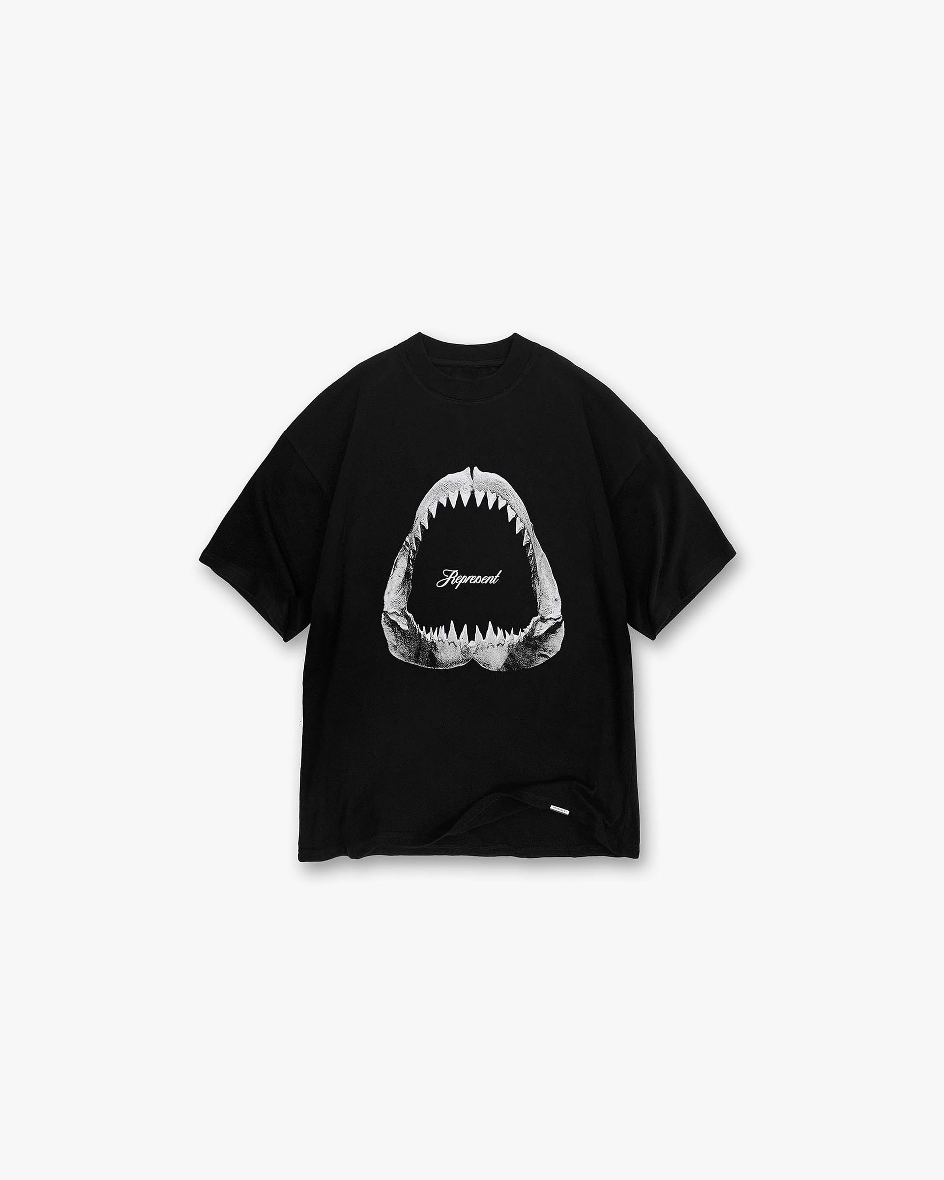 Shark Jaws T-Shirt | Off Black T-Shirts SS23 | Represent Clo