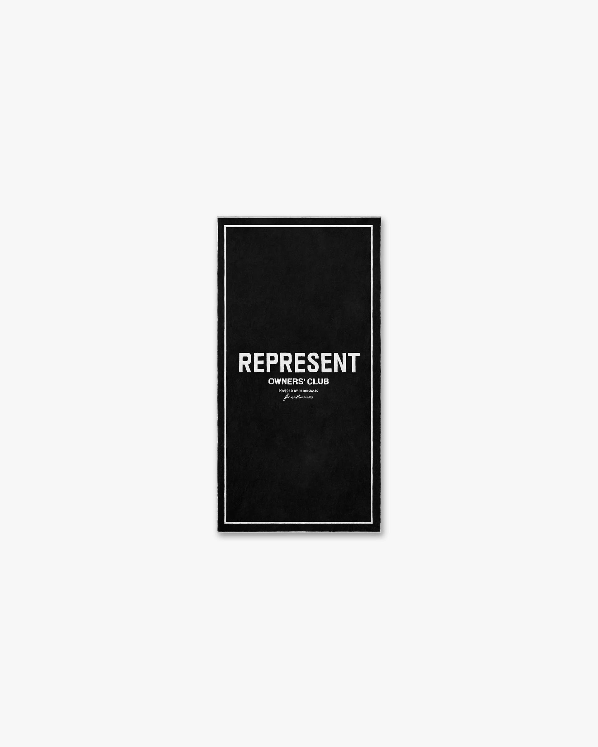 Represent Owners Club Towel | Black Accessories Owners Club | Represent Clo