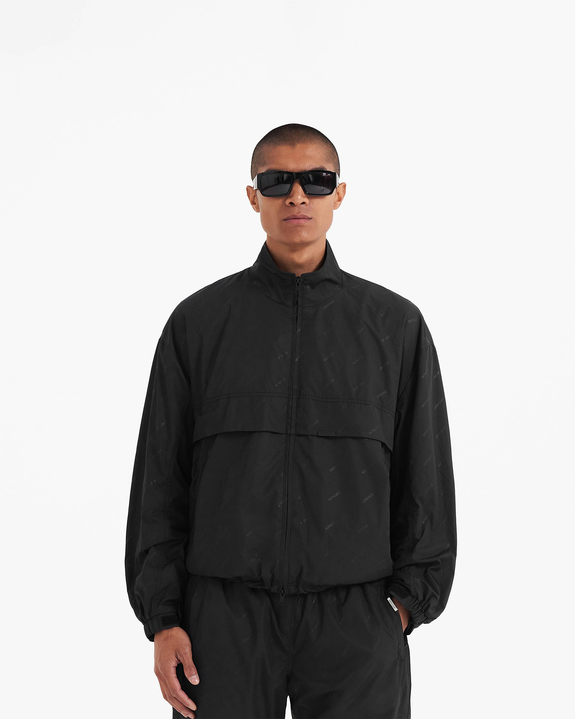 All Over Logo Track Jacket - Black