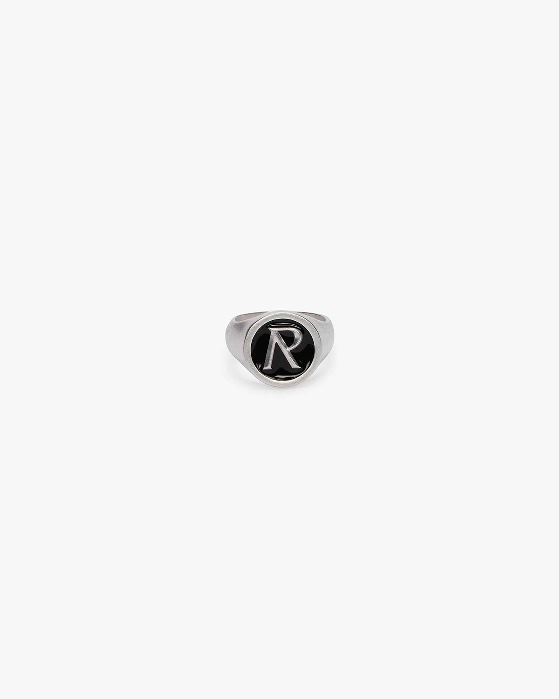 Initial Signet Ring | Brushed Silver Accessories SS23 | Represent Clo