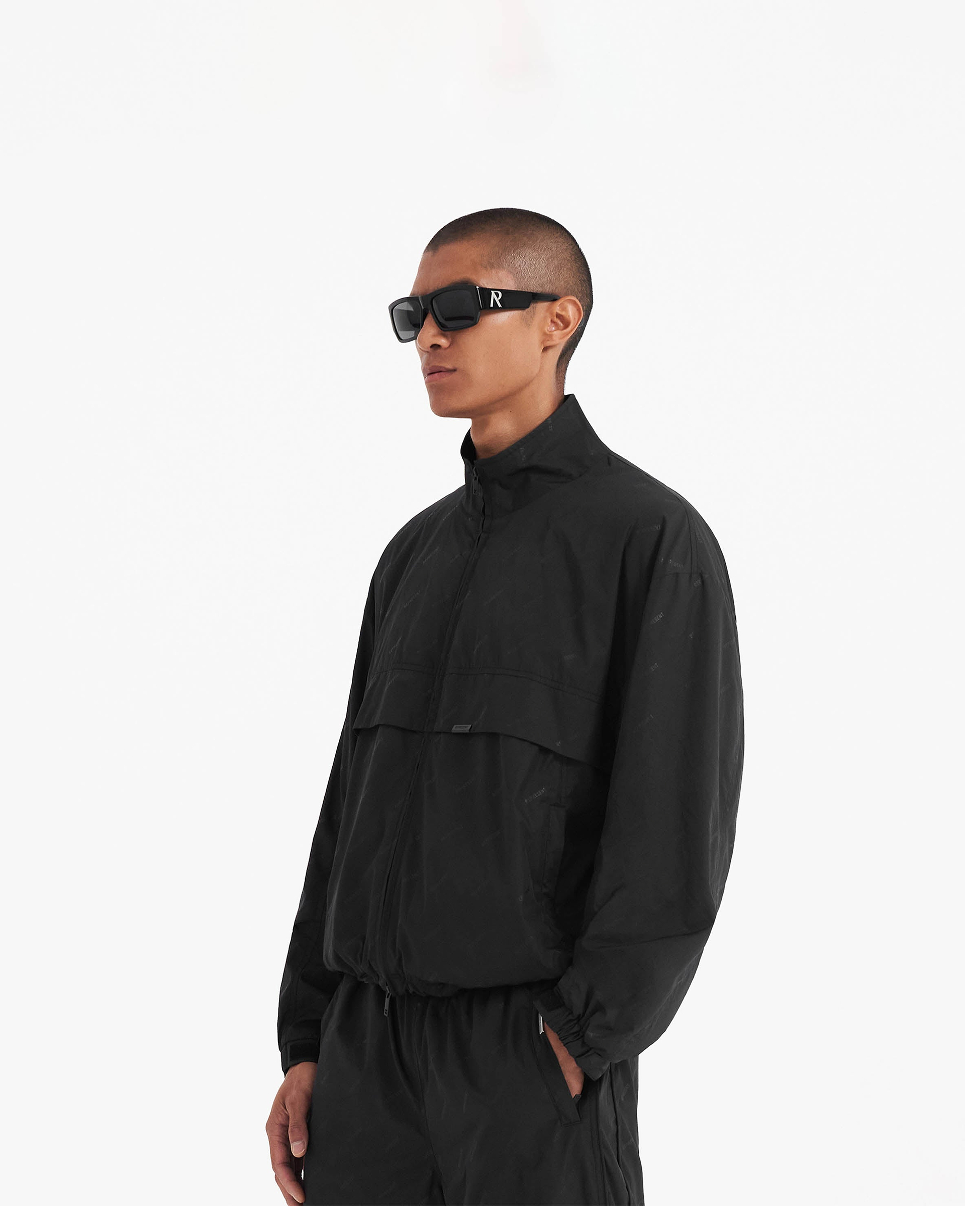 All Over Logo Track Jacket - Black