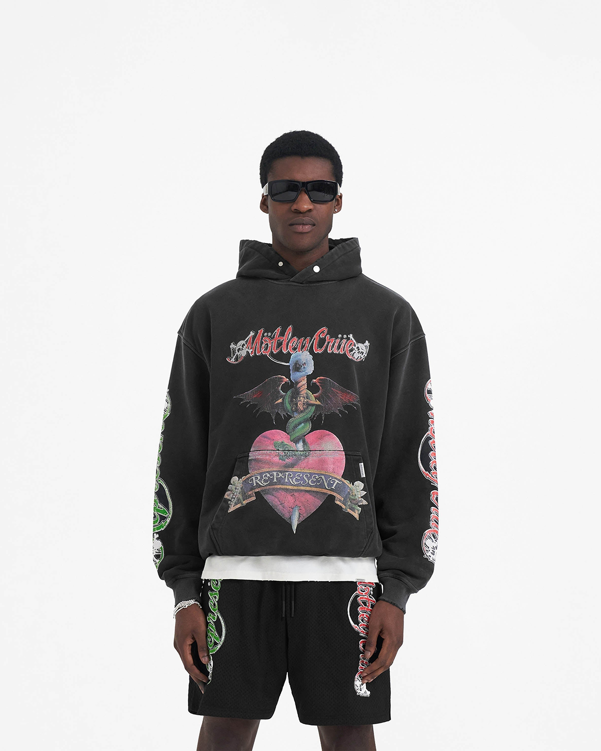Represent x Mötley Crüe™️ Without You Hoodie - Aged Black