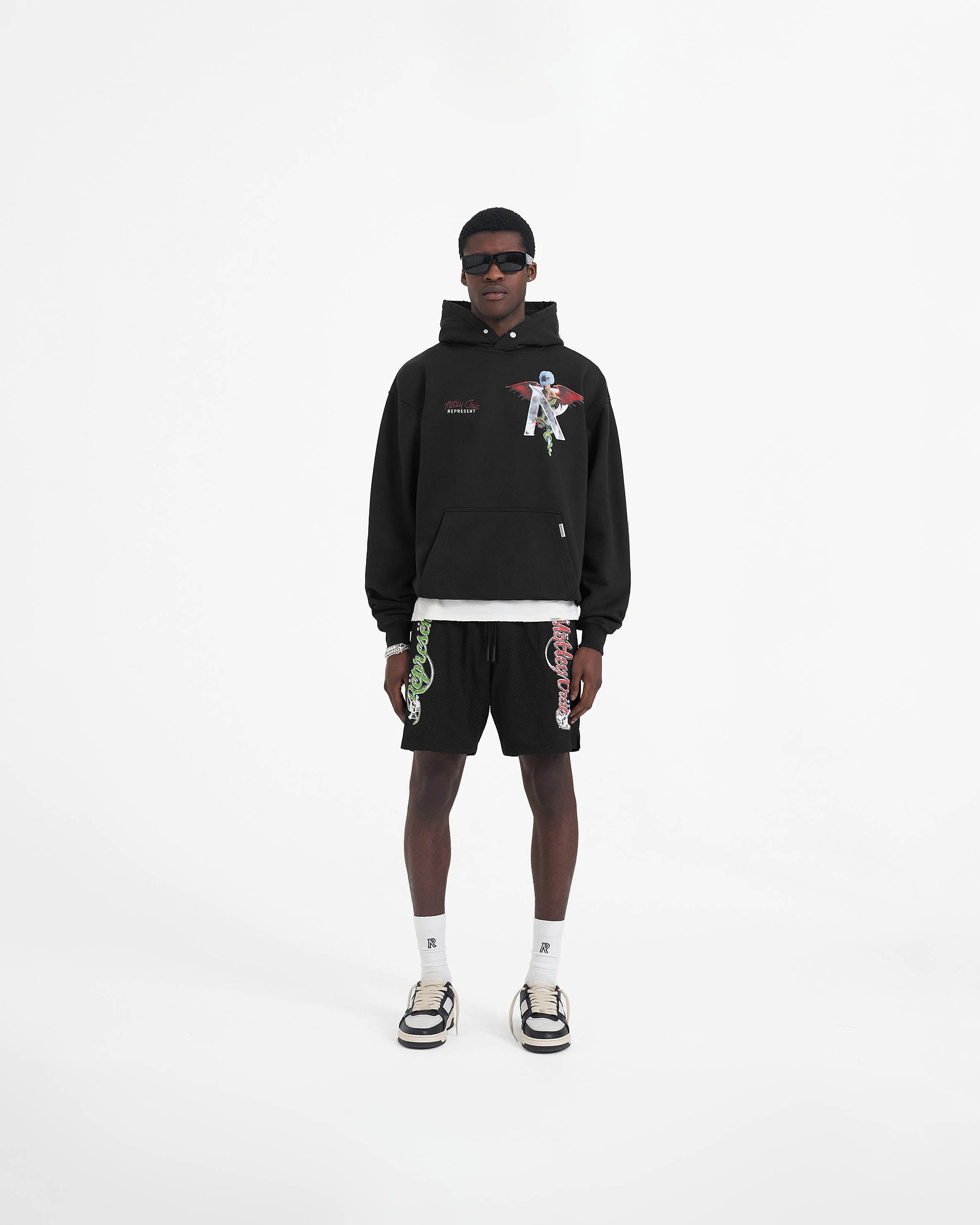 Represent x Mötley Crüe™️ Initial Hoodie - Off Black