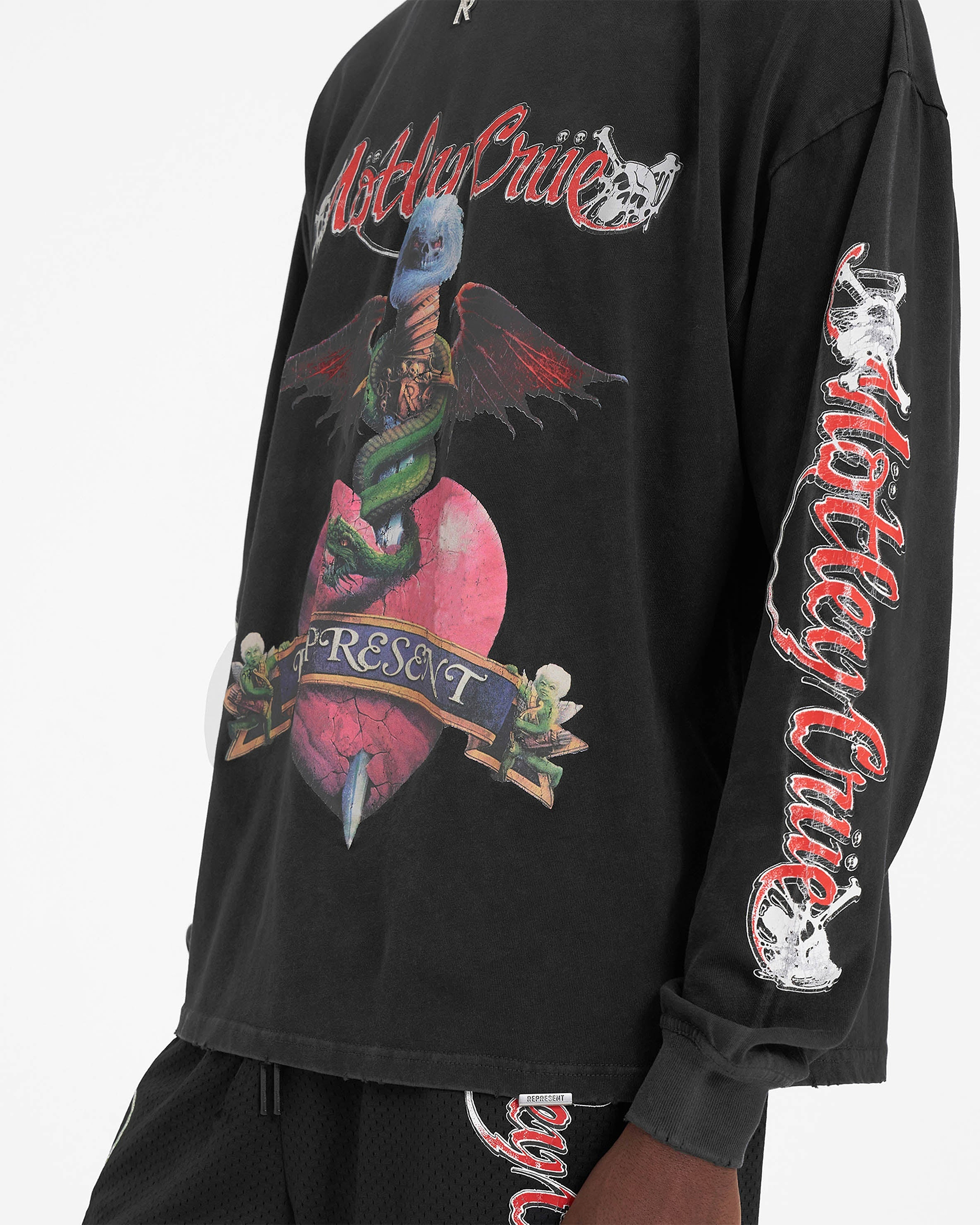 Represent x Mötley Crüe™️ Without You Long Sleeve T-Shirt - Aged Black