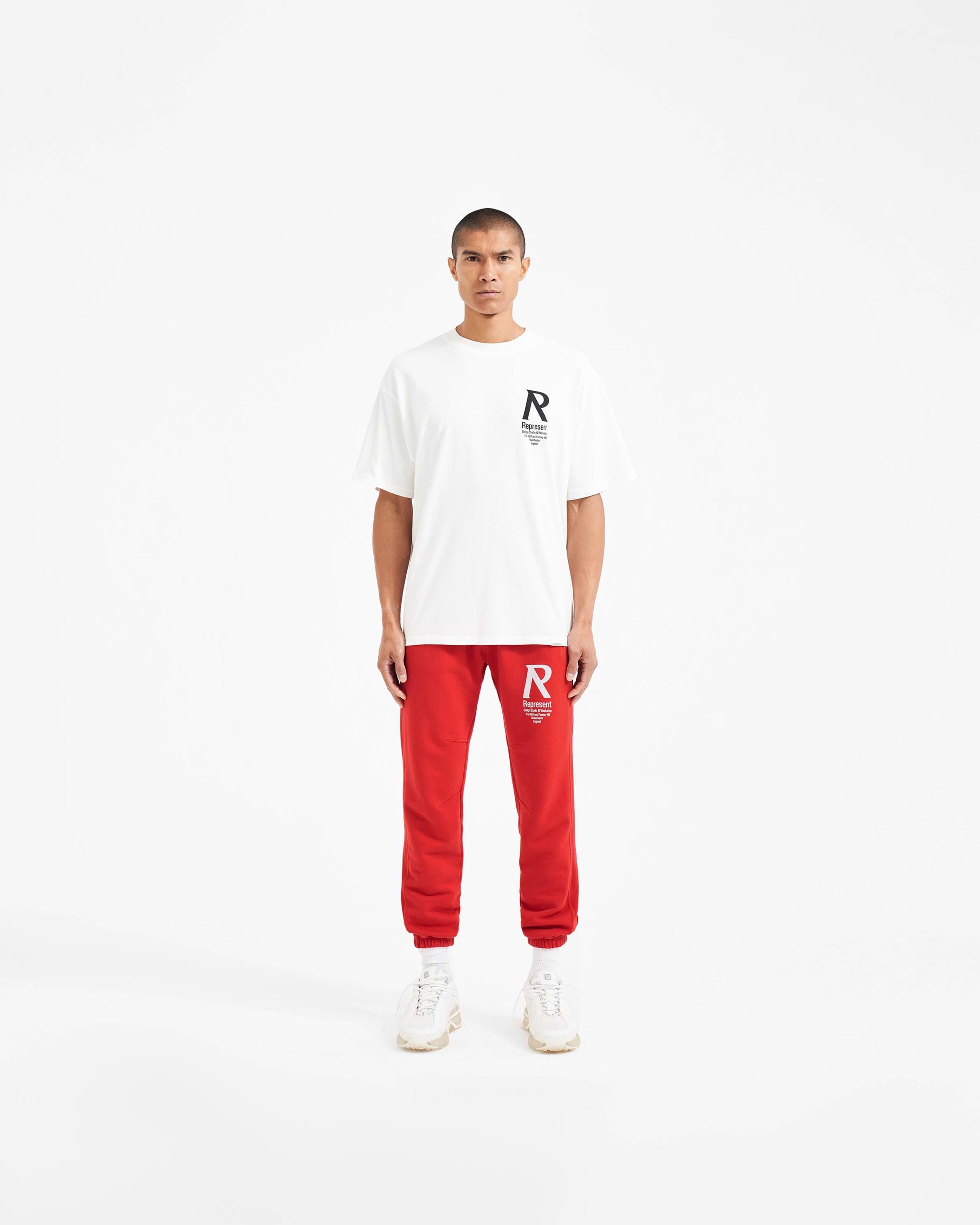 Red sweatpant shorts clearance