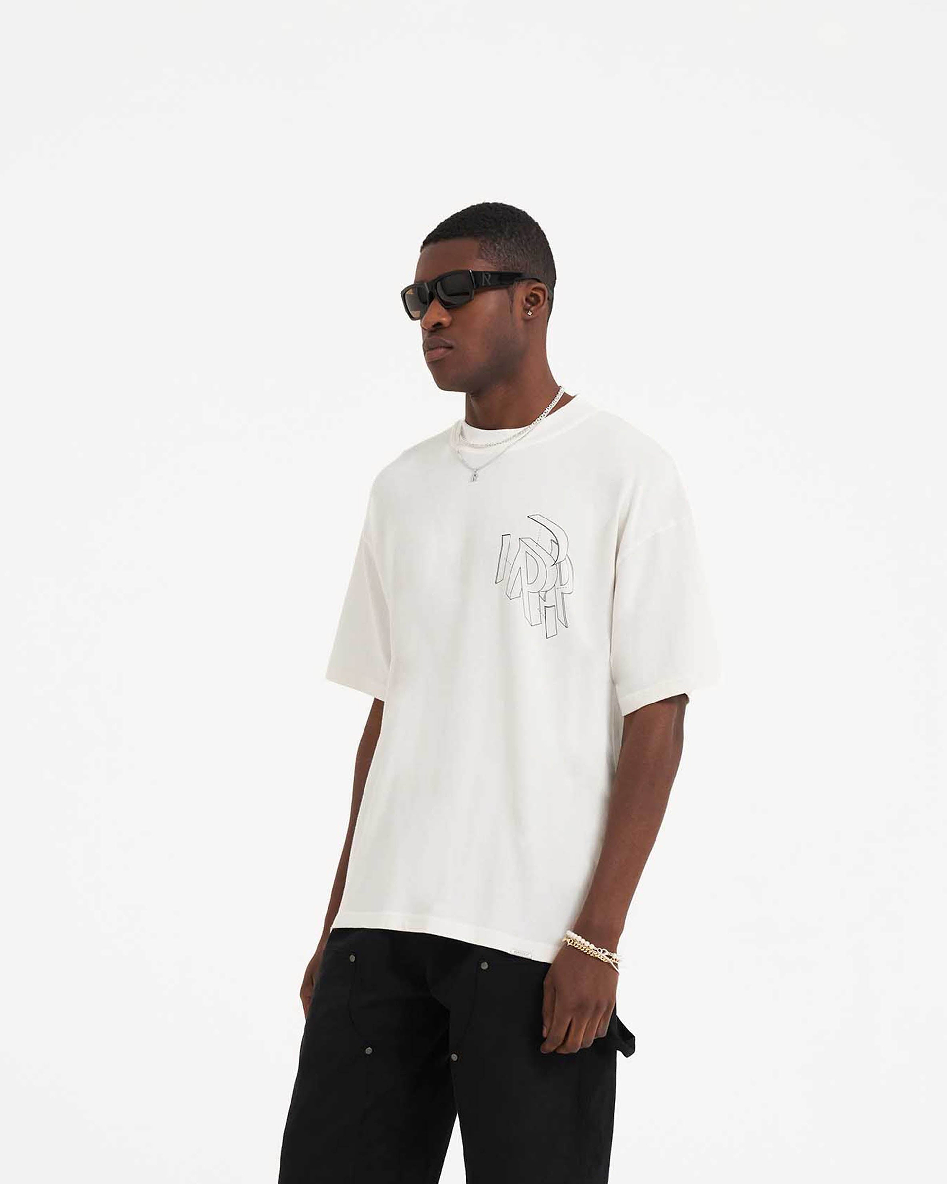 Initial Assembly Outline T-Shirt - Flat White