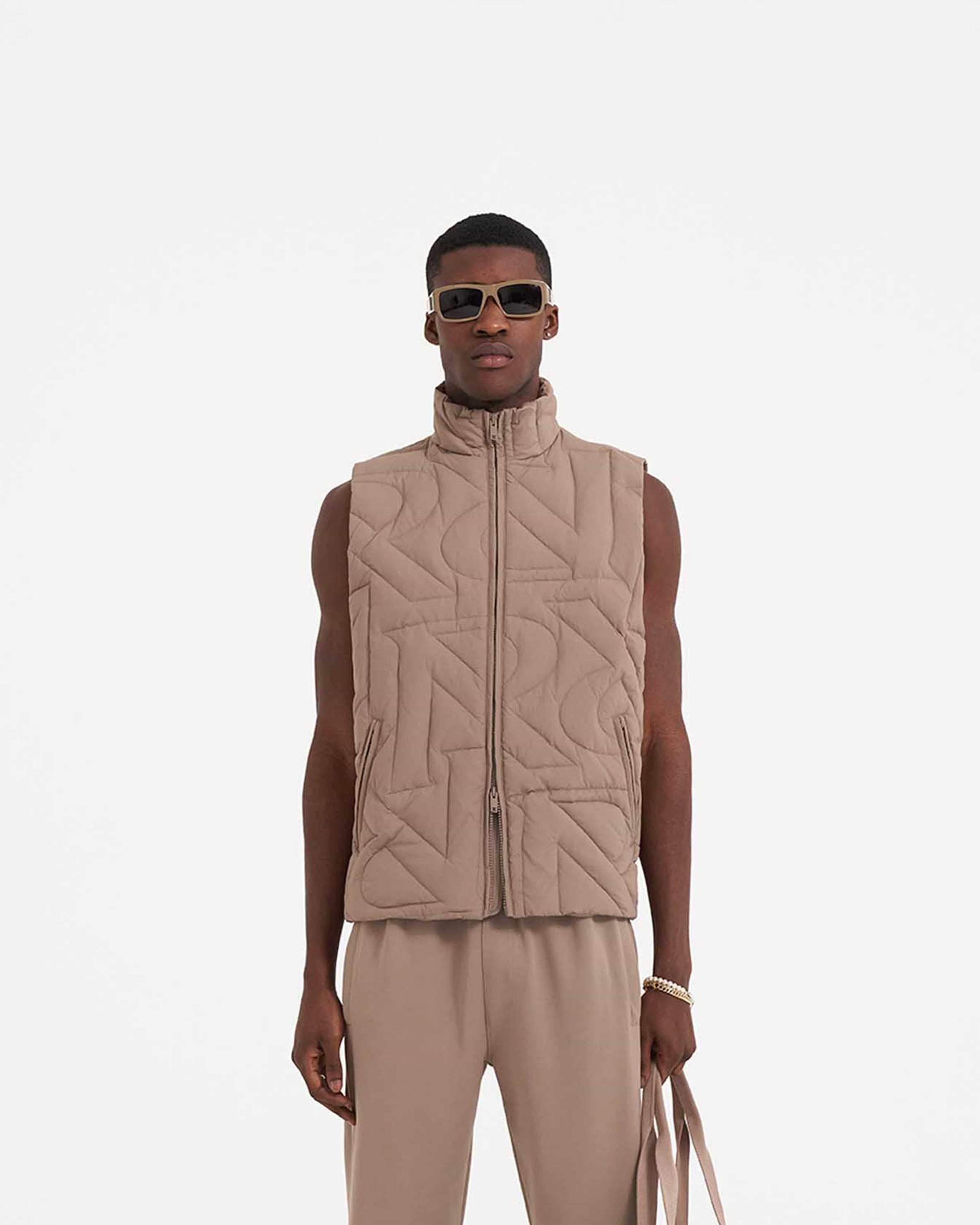 Initial Quilted Gilet | Mushroom | REPRESENT CLO