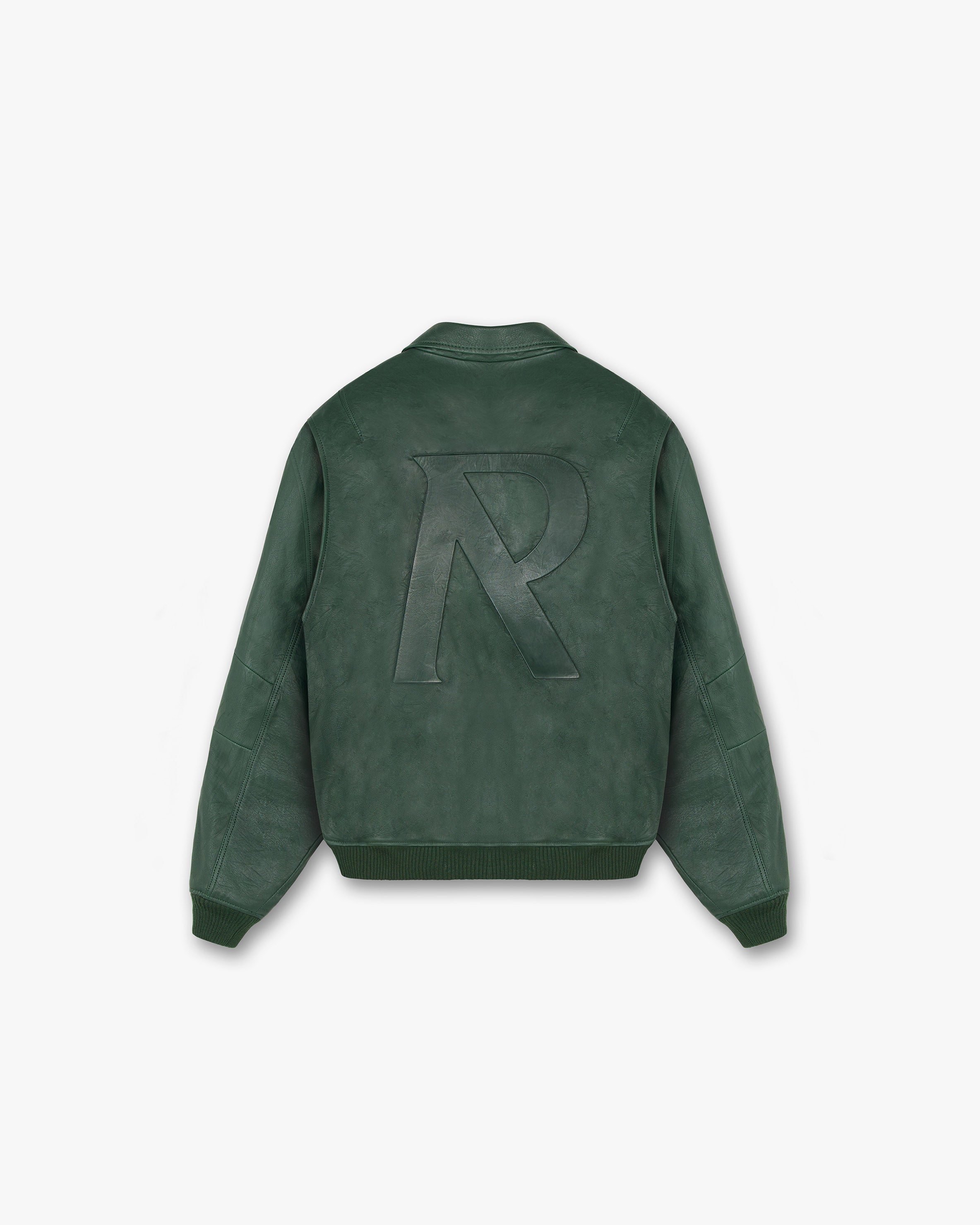 Leather Flight Jacket | Racing Green Outerwear FW22 | Represent Clo