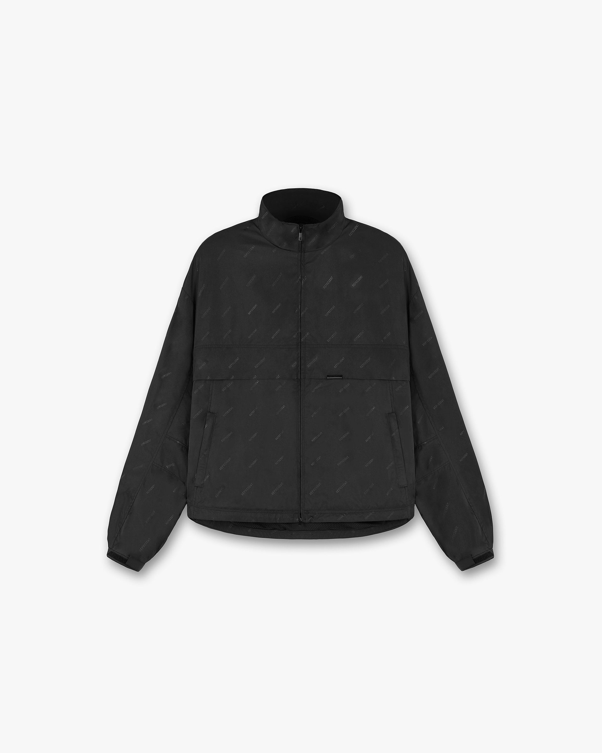 All Over Logo Track Jacket | Black Outerwear FW22 | Represent Clo