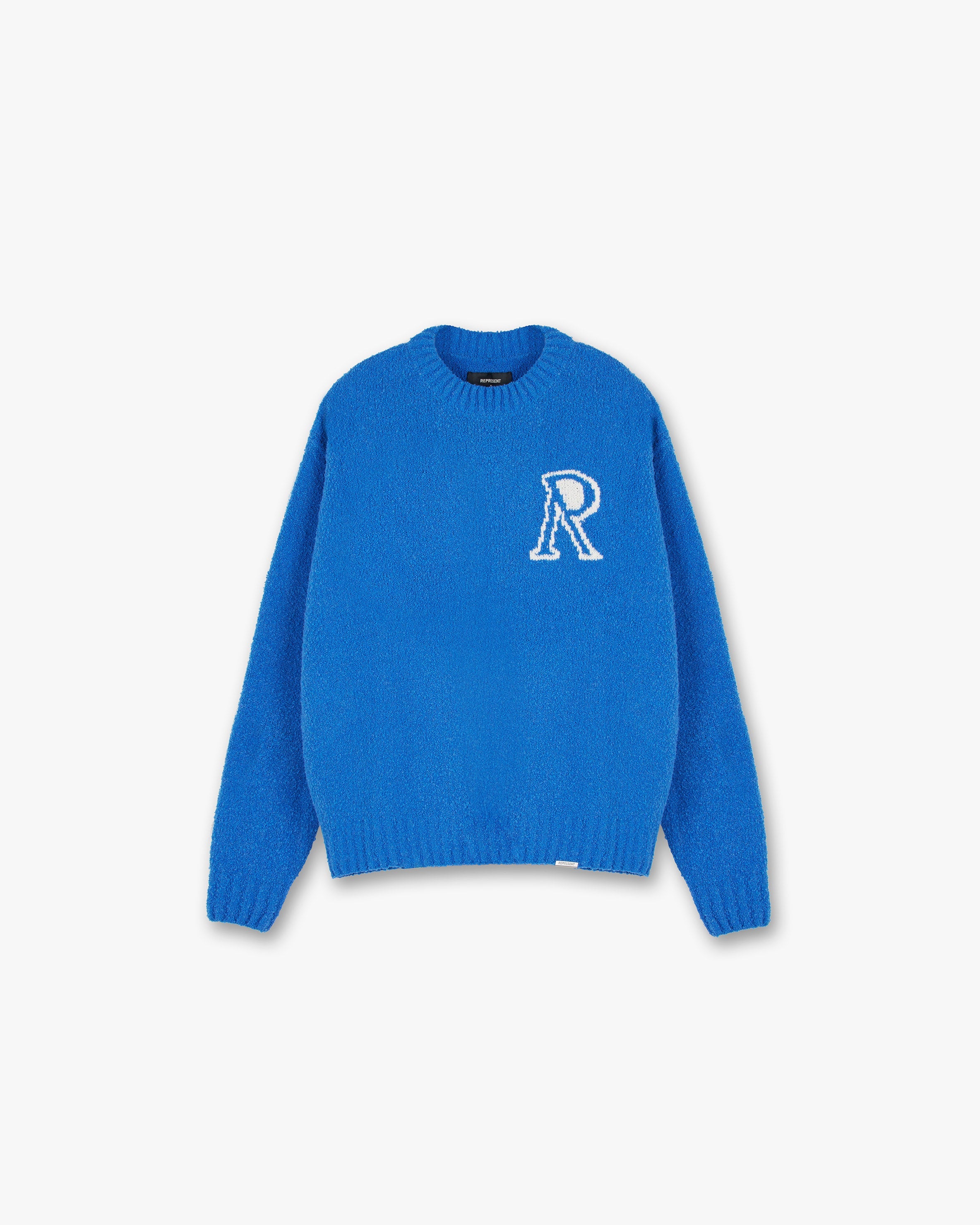 Initial Boucle Sweater | Cobalt Knitwear FW22 | Represent Clo
