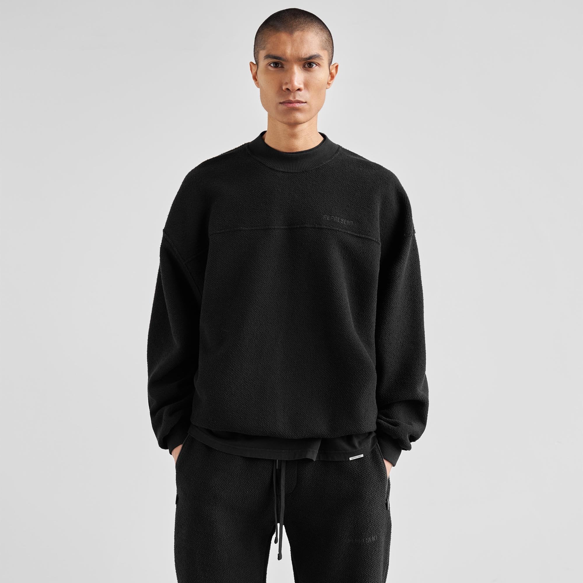 Dual Loopback Sweater - All Black