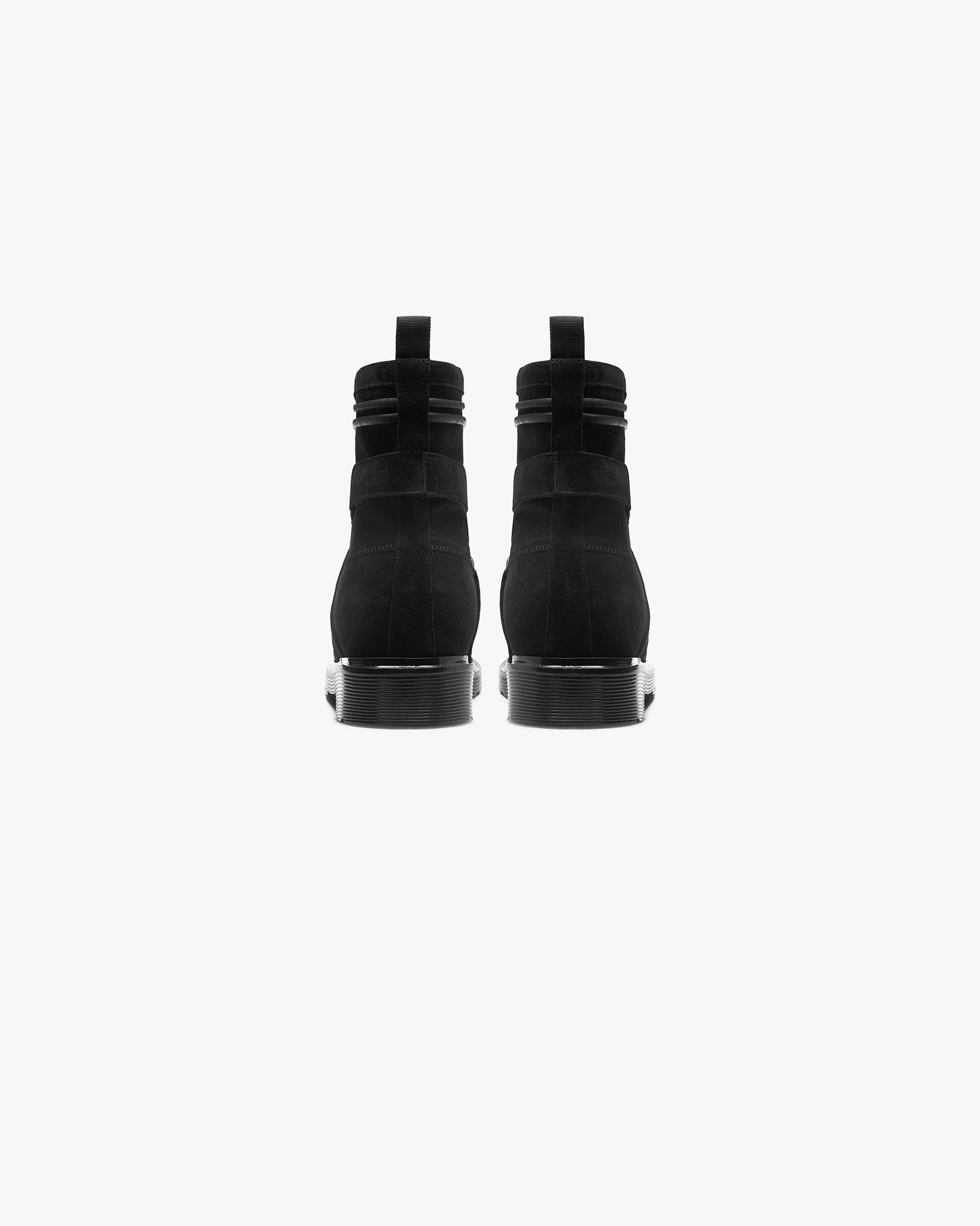 Black suede work boots deals