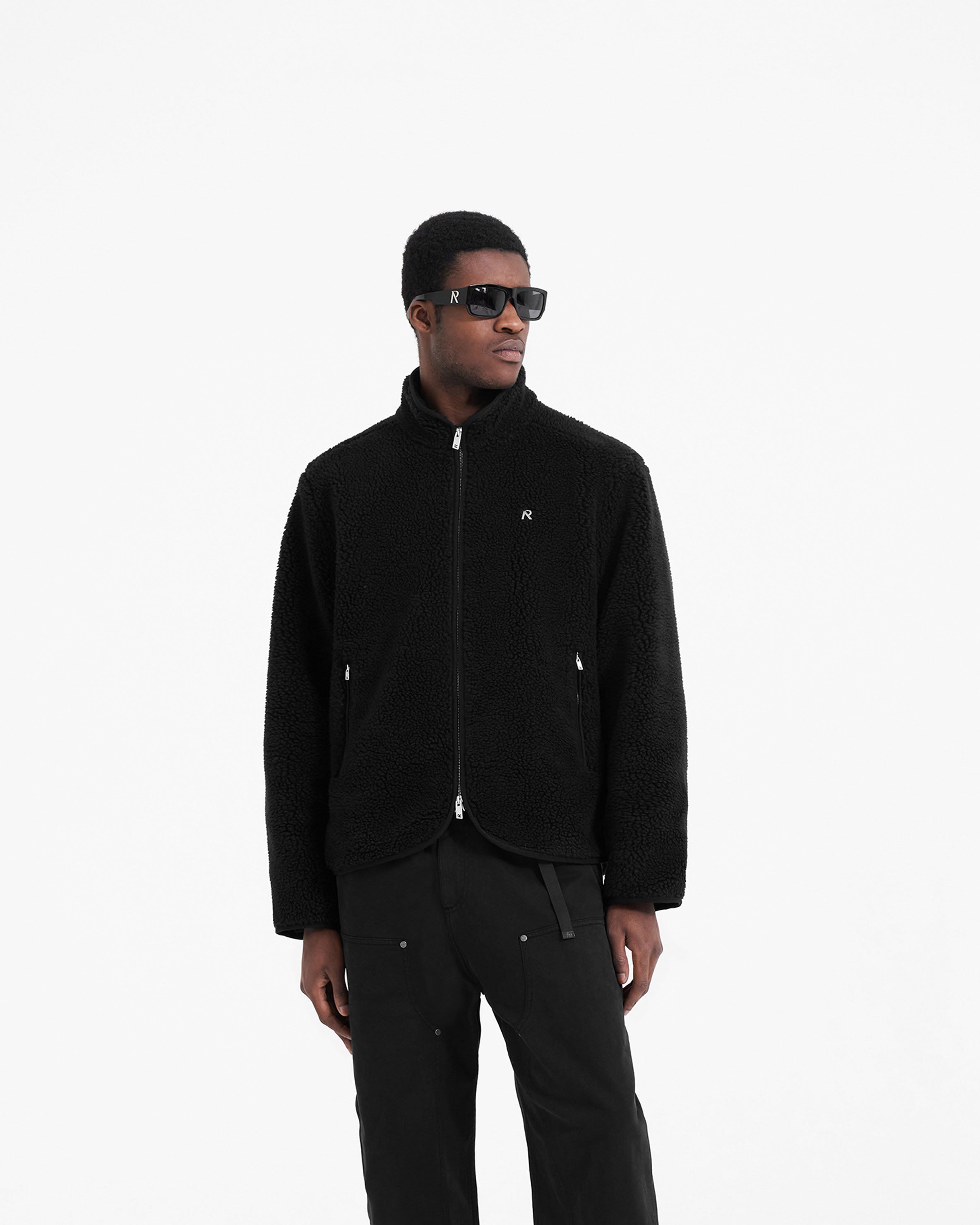 Fleece Zip Through | Black Outerwear PRE-SS23 | Represent Clo