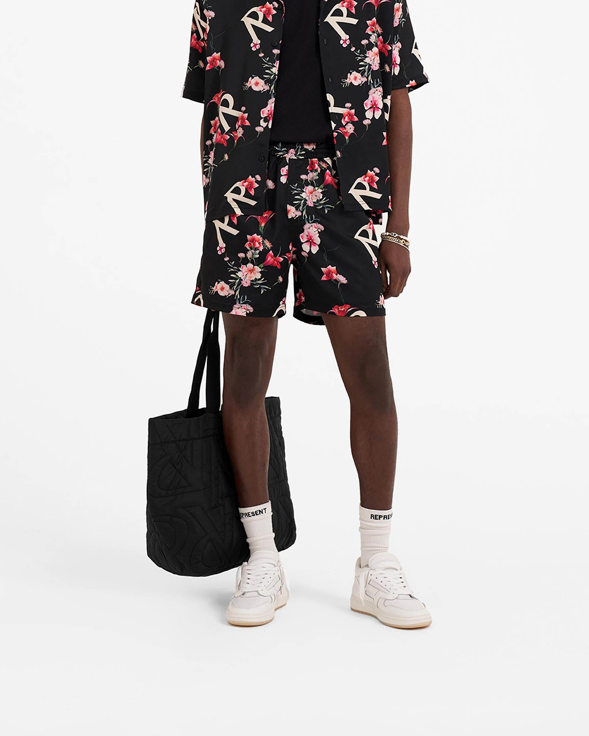 Floral Shorts - Black