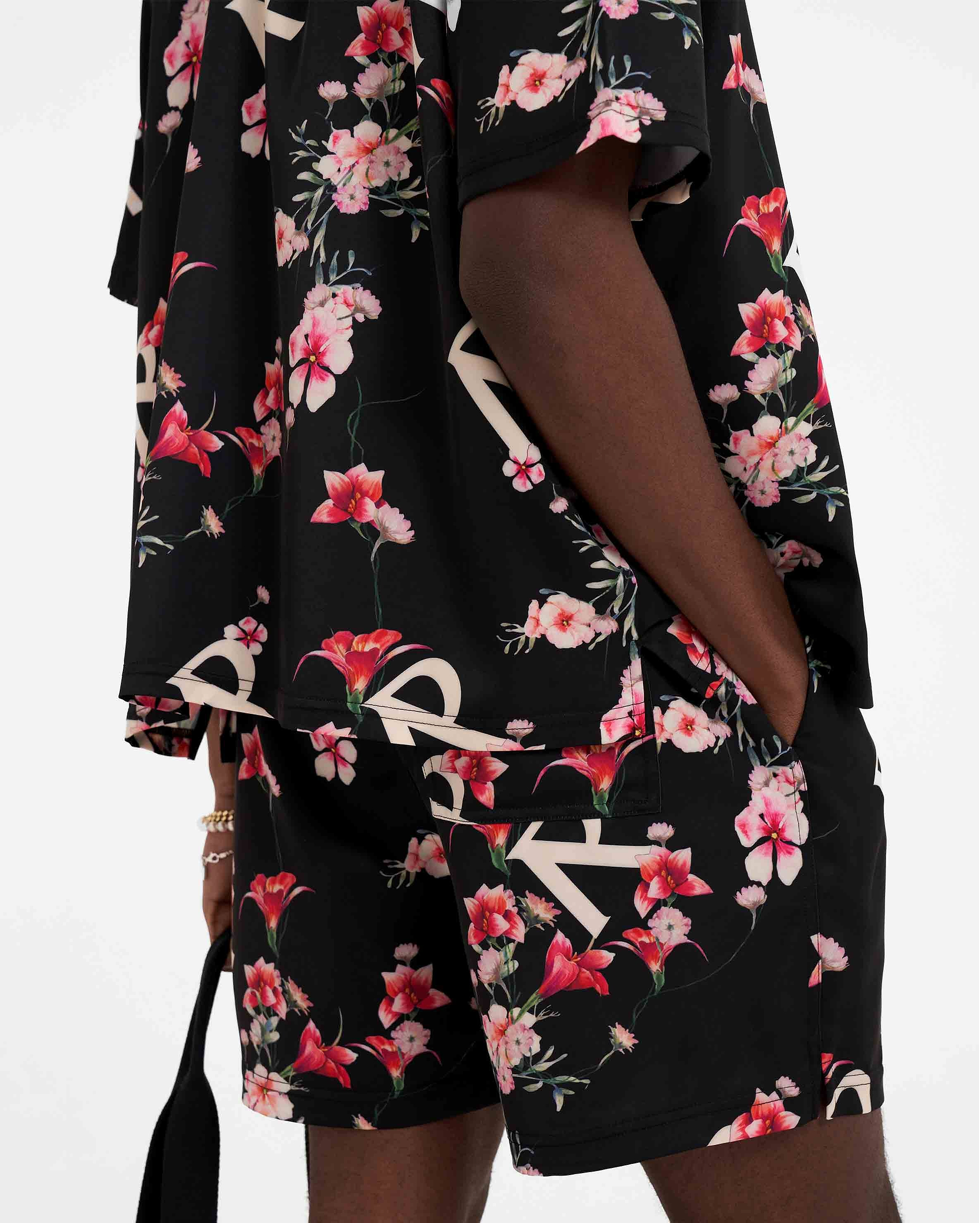 Floral Shorts - Black