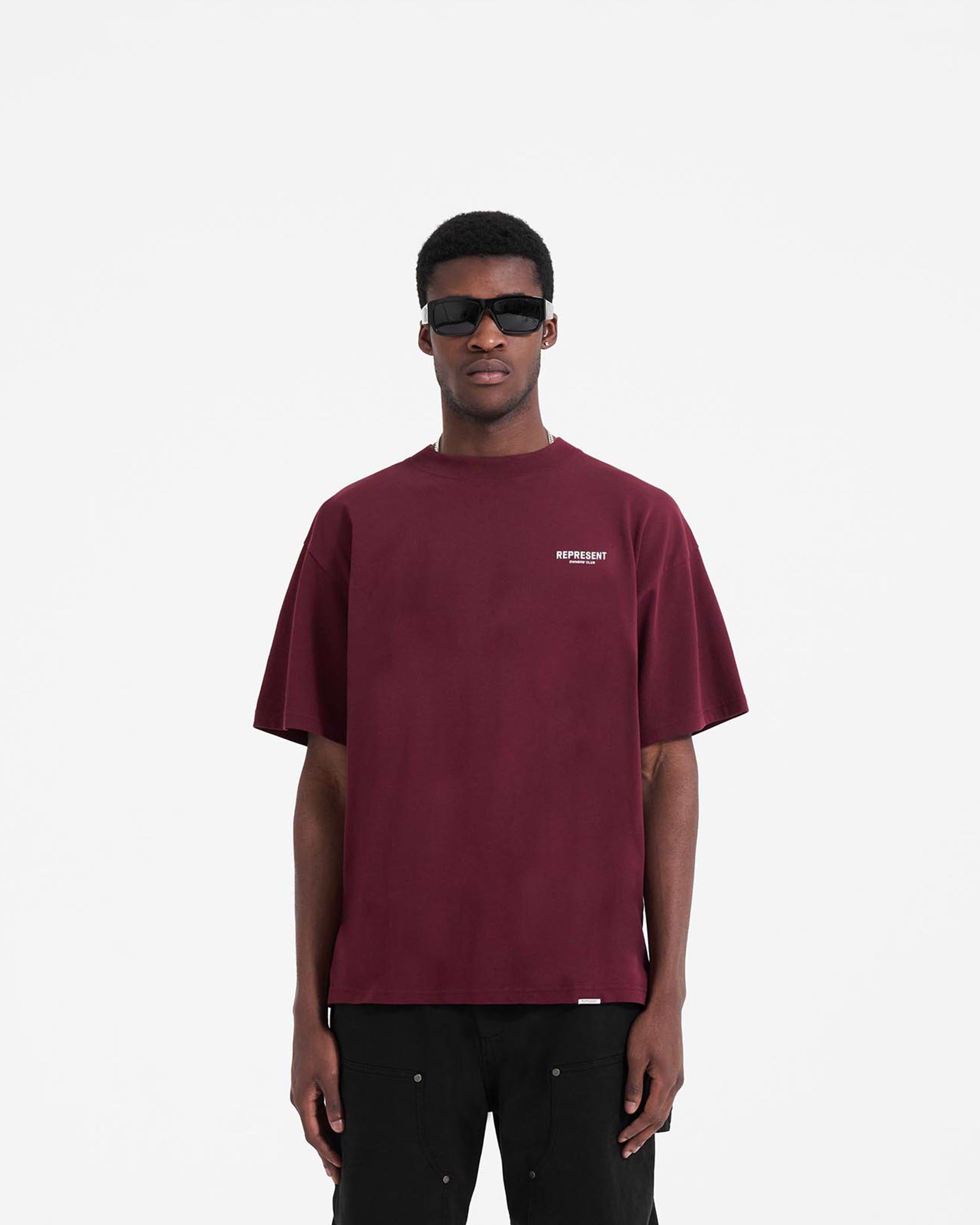 Burgundy shop t shirt
