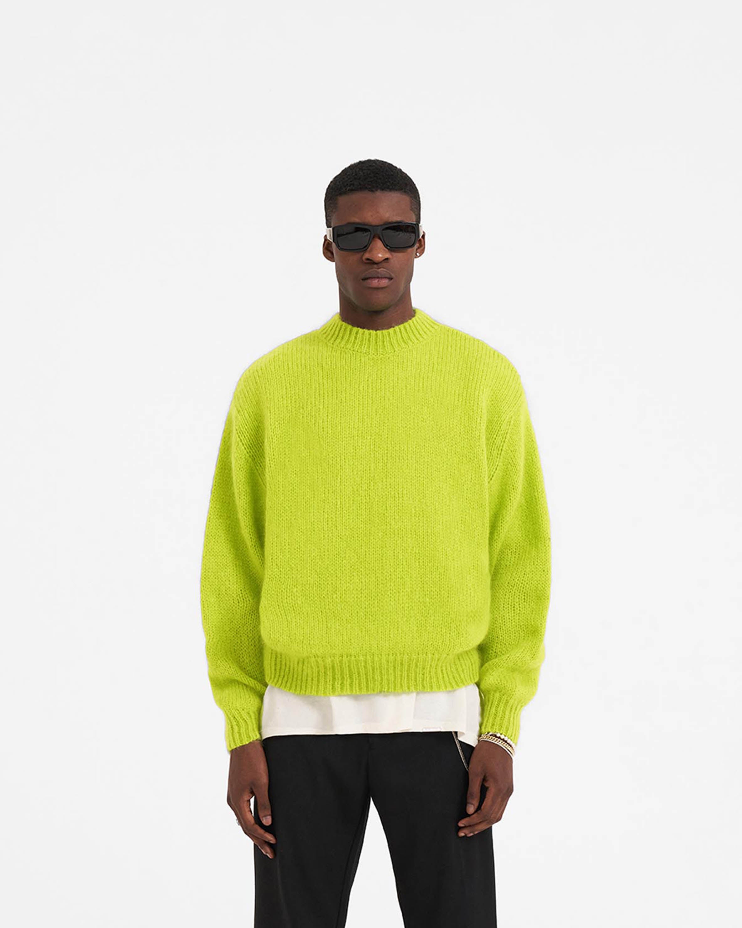 Green hot sale sweater shirt