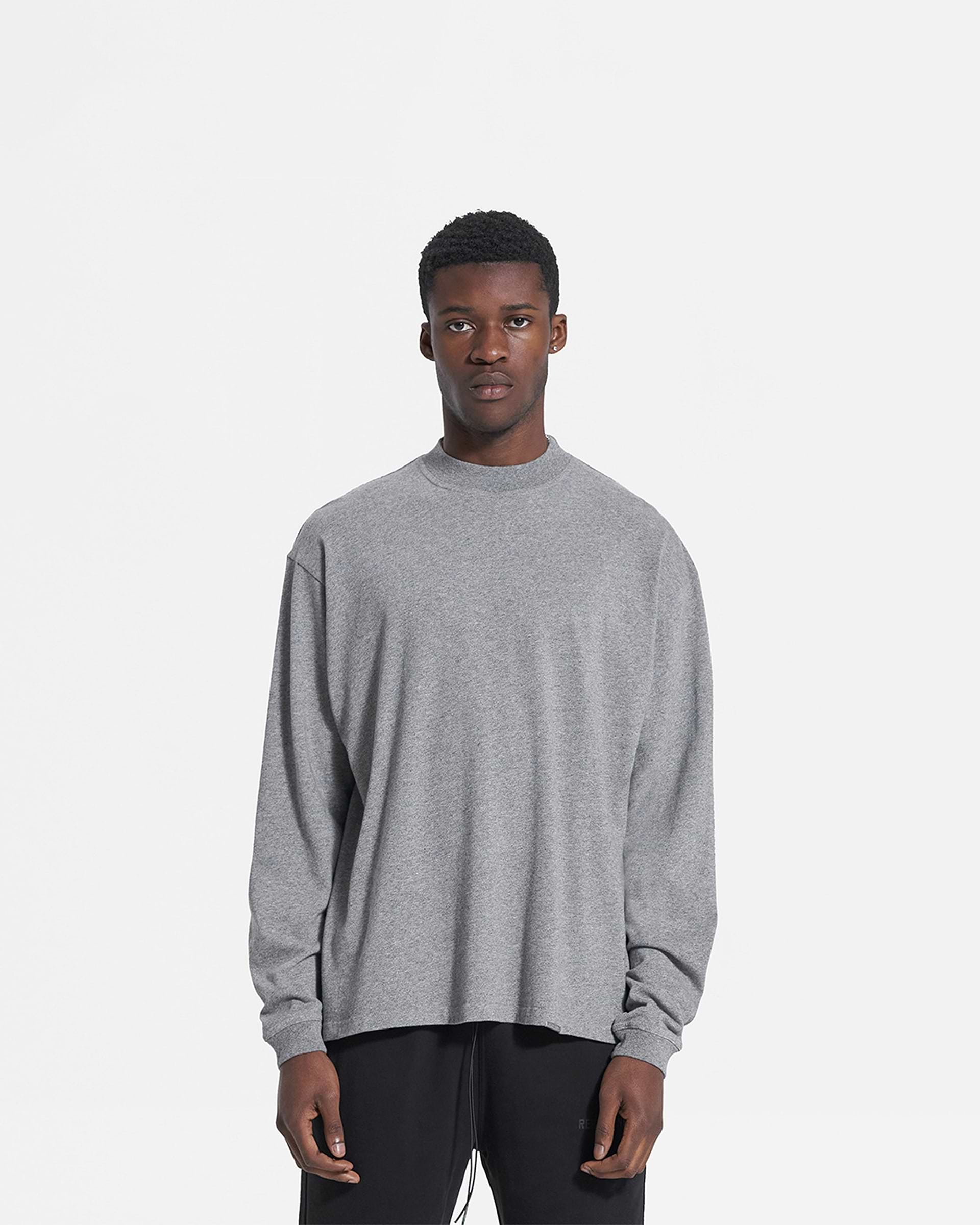 Blank Long Sleeve T-Shirt - Grey Melange