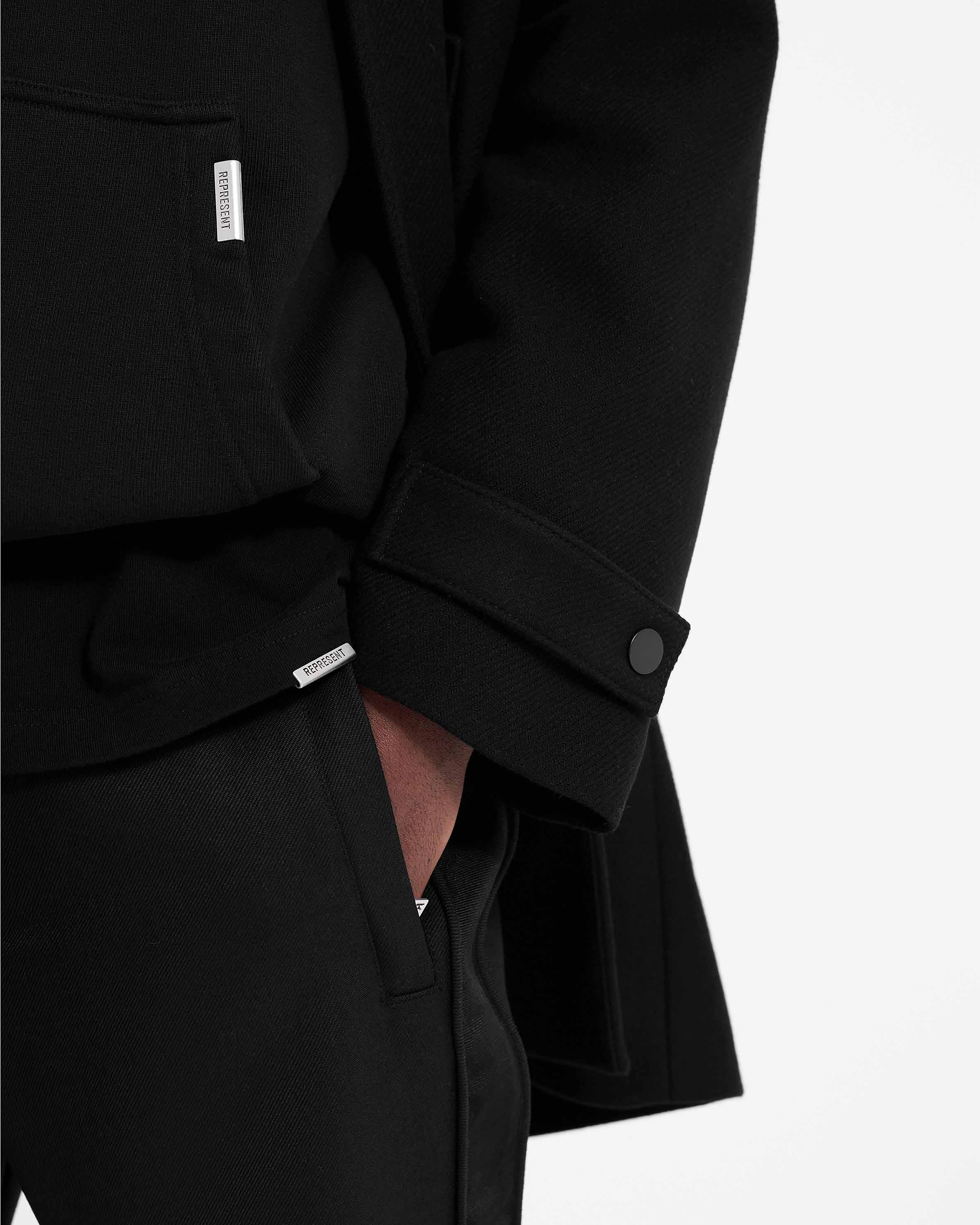 Joseph Reversible Double Face Colour Block Merton Coat - Size 32 - Black/Grey - 100% Wool